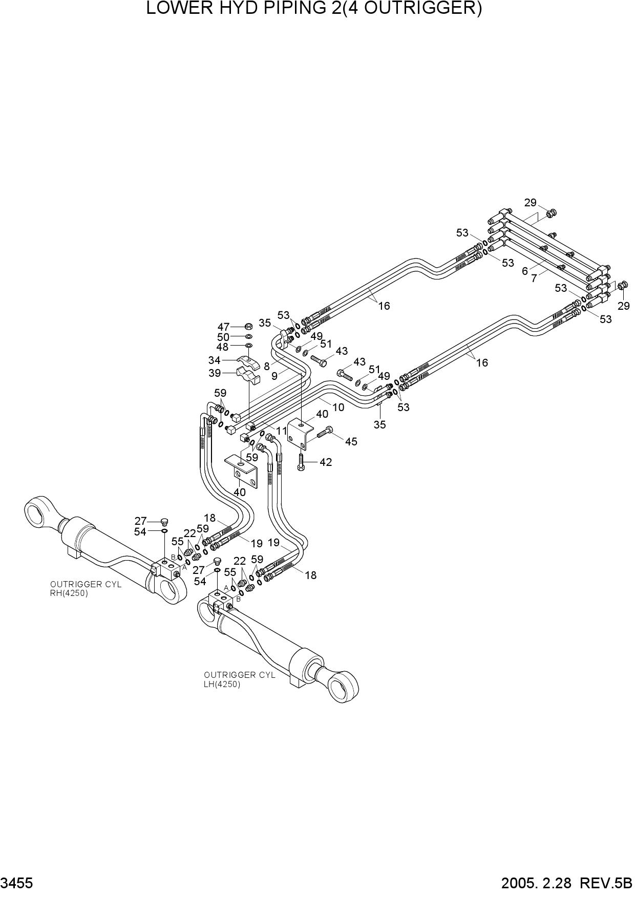 LOWER HYD PIPING 2(4 OUTRIGGER)