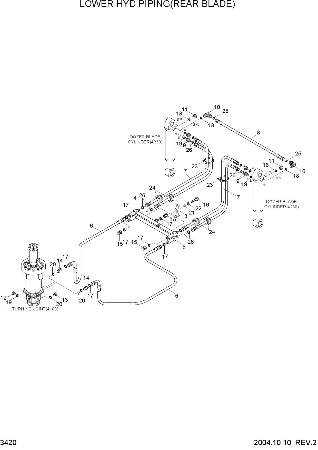 LOWER HYD PIPING(REAR BLADE)