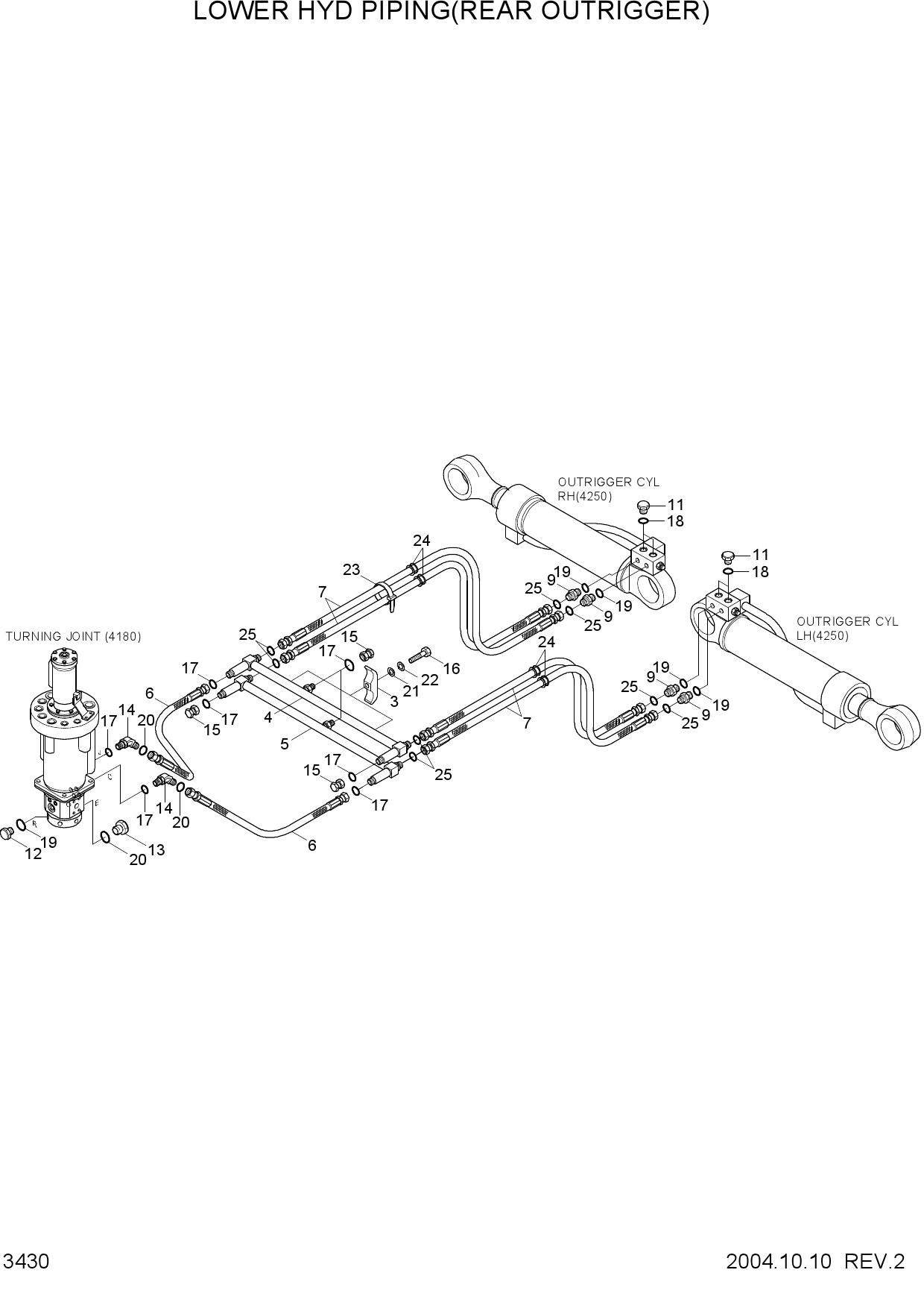 LOWER HYD PIPING(REAR OUTRIGGER)