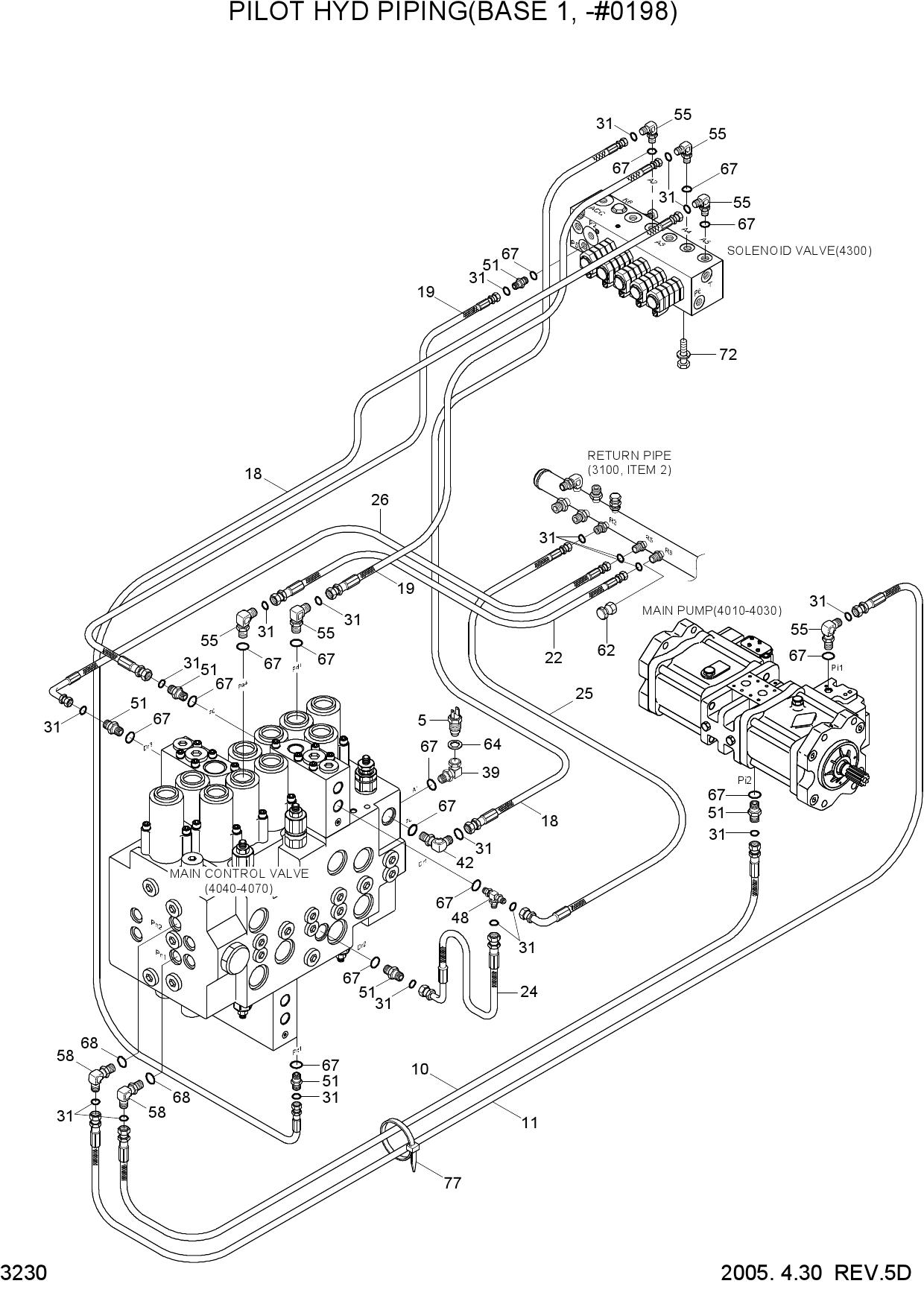 PILOT HYD PIPING(BASE 1, -#0198)