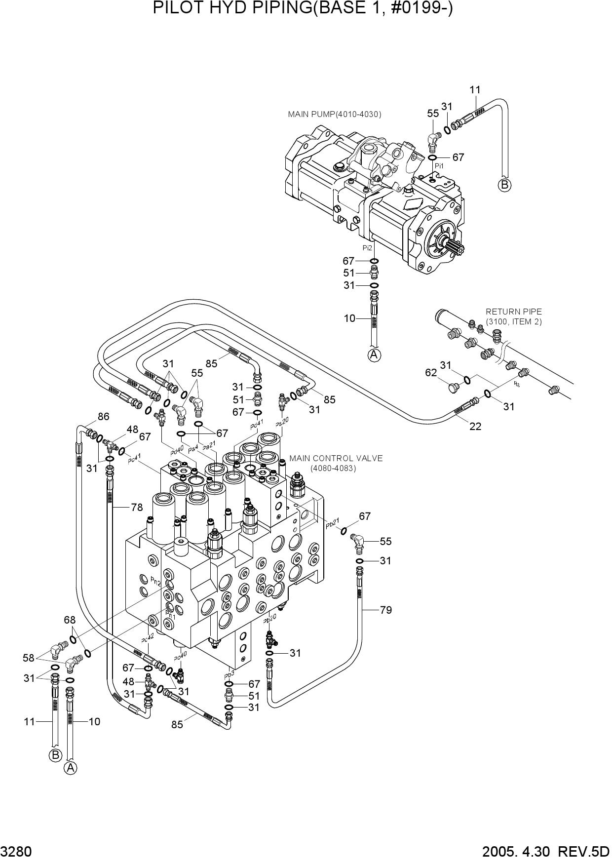 PILOT HYD PIPING(BASE 1, #0199-)