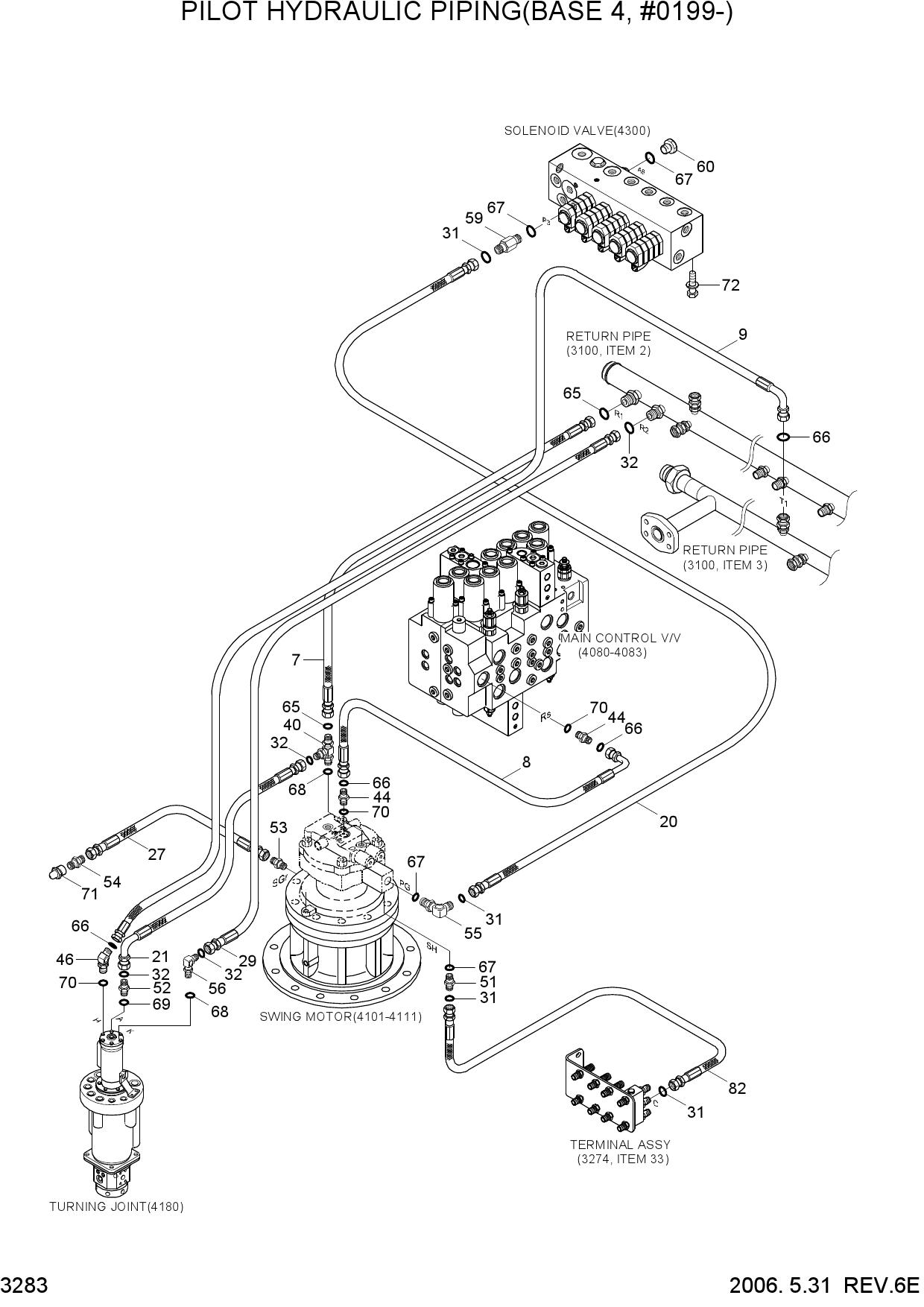 PILOT HYD PIPING(BASE 4, #0199-)