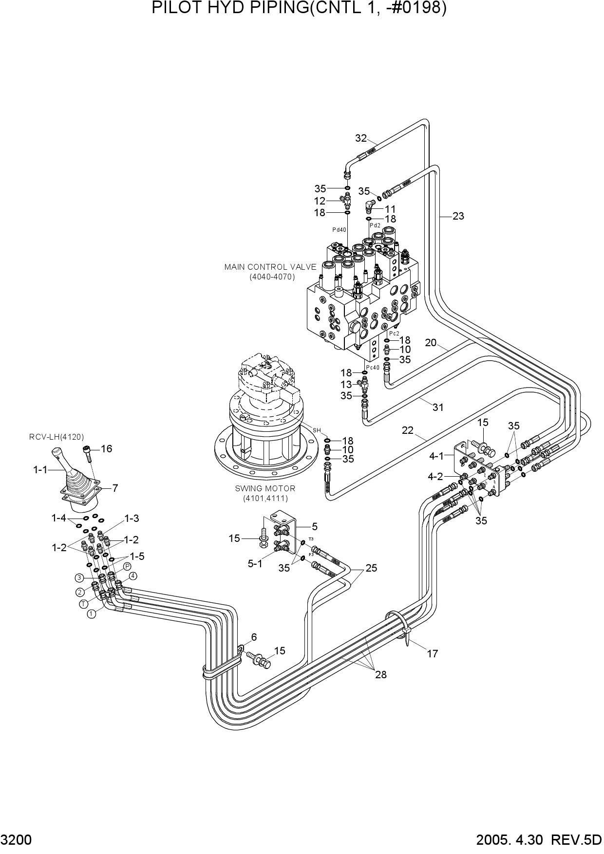 PILOT HYD PIPING(CNTL 1, -#0198)