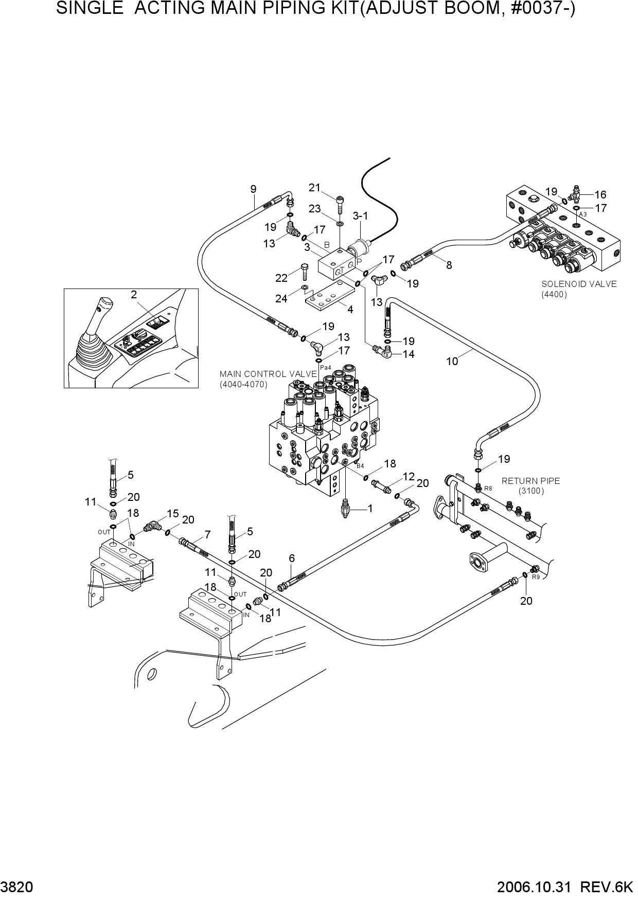 S/ACT MAIN PIPING KIT(ADJUST BM,#0037-)