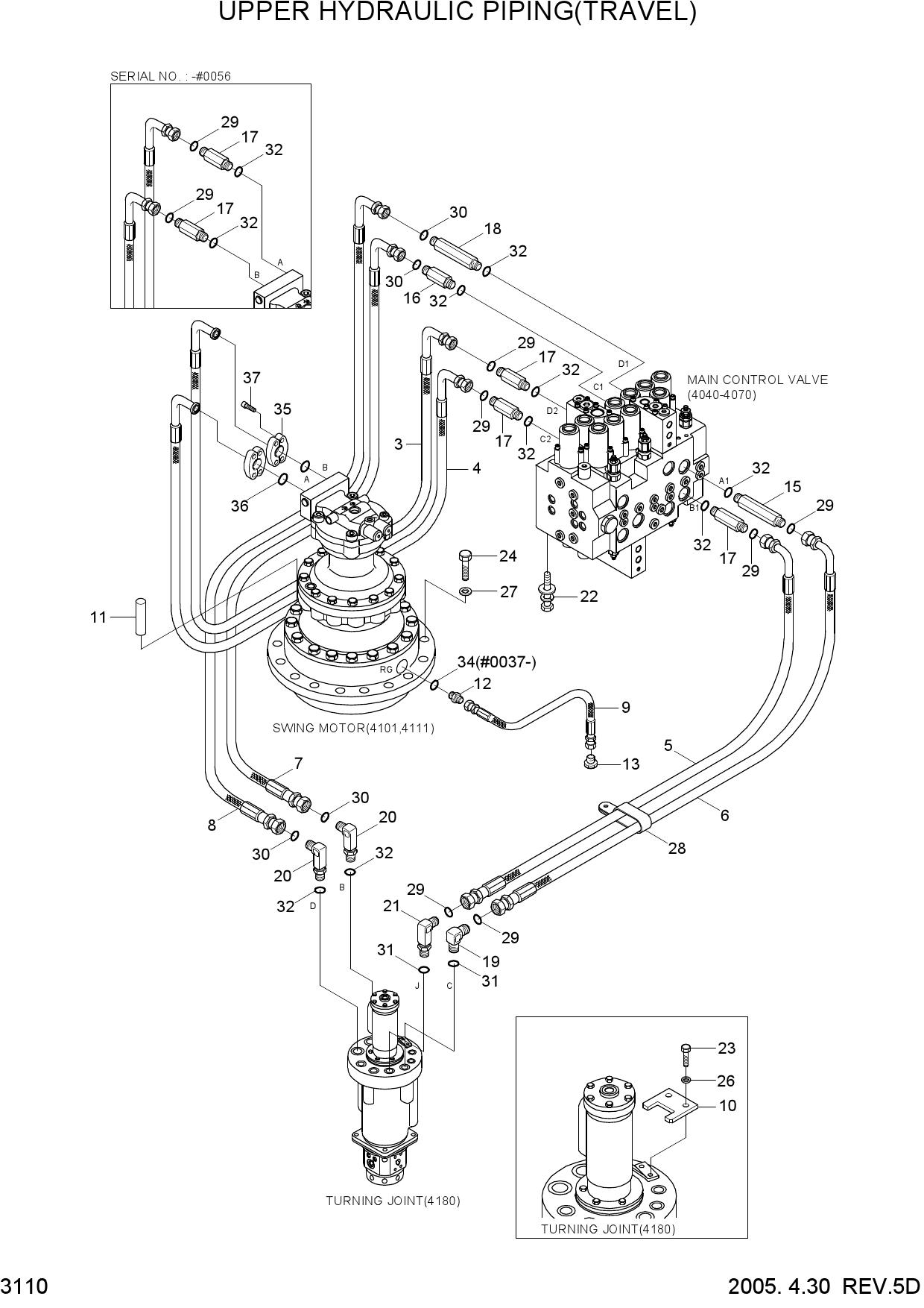 UPPER HYD PIPING(TRAVEL)