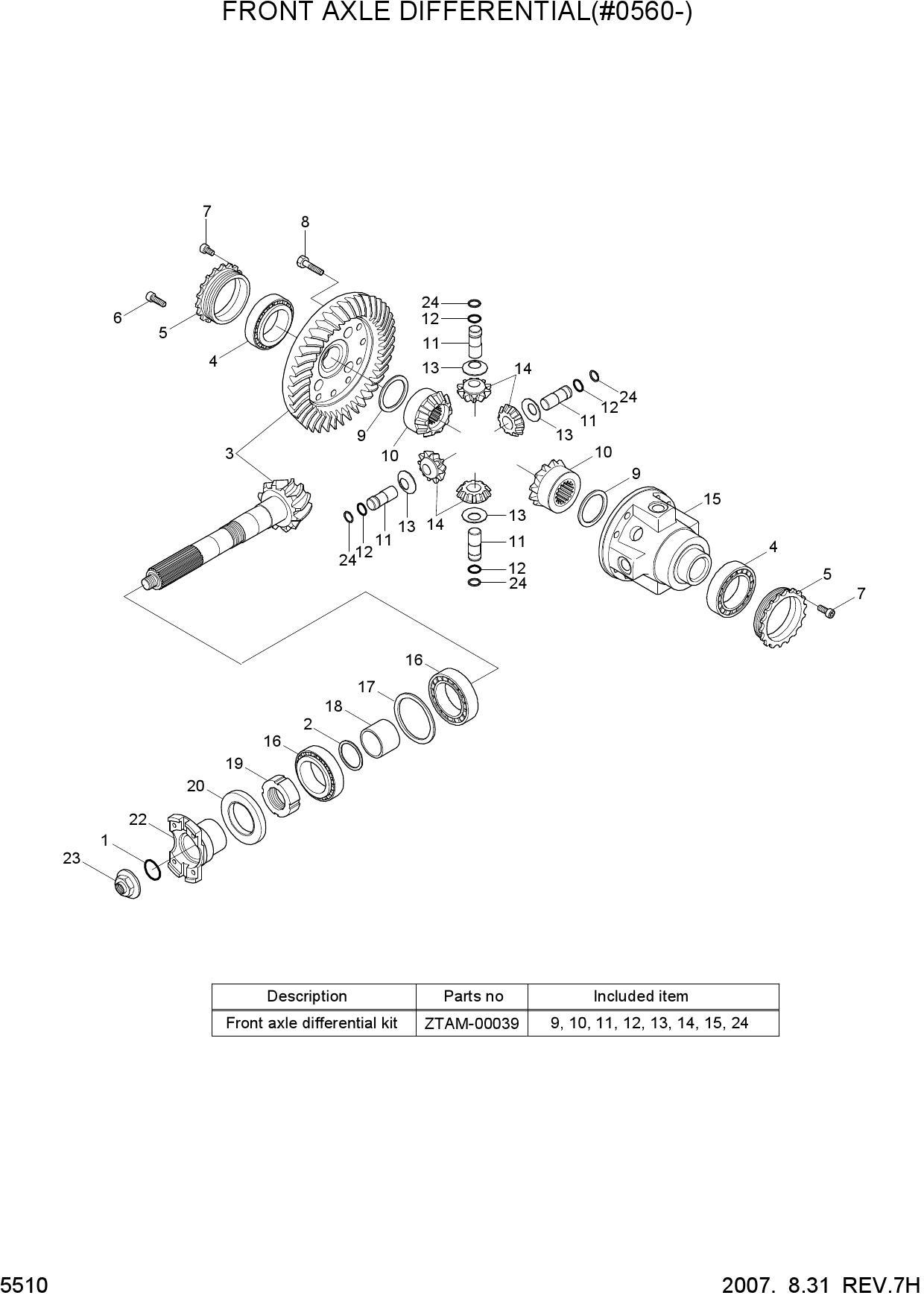 FRONT AXLE DIFFERENTIAL(#0560-)