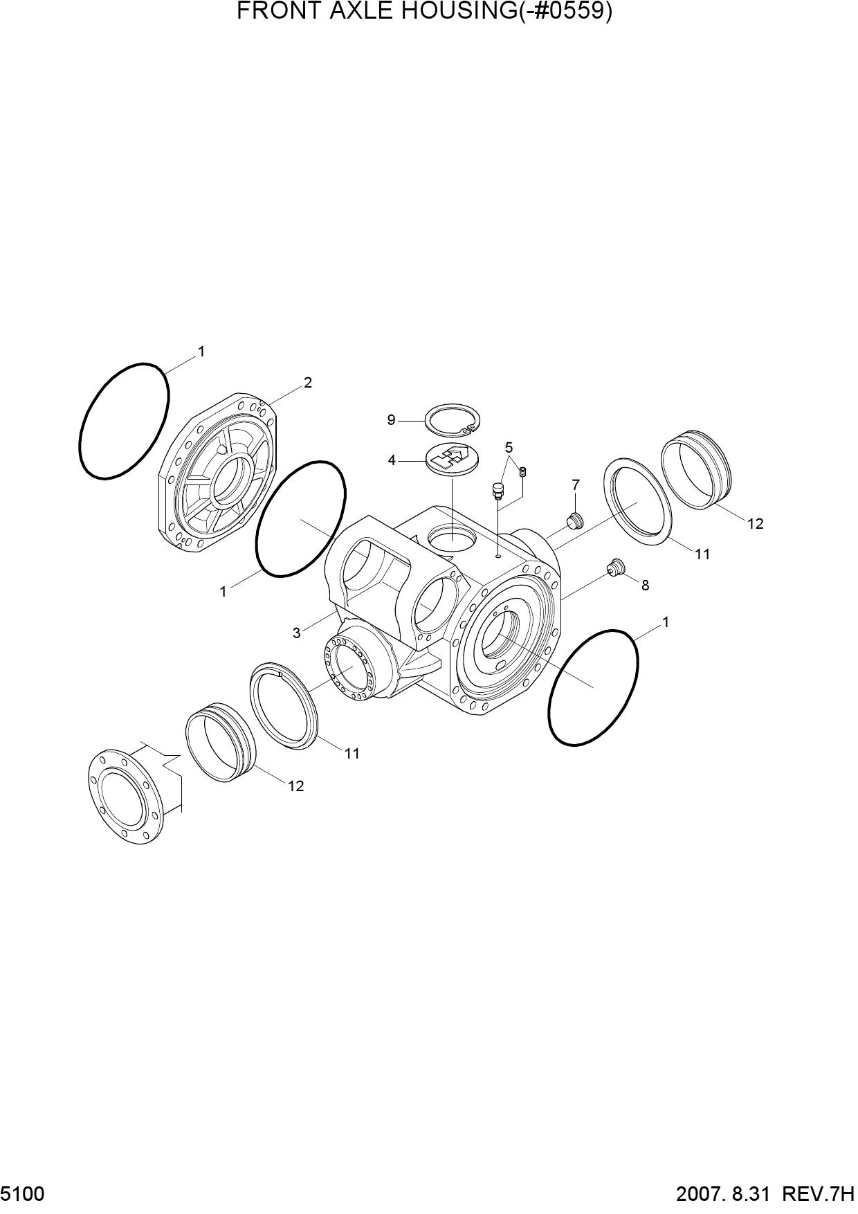 FRONT AXLE HOUSING(-#0559)