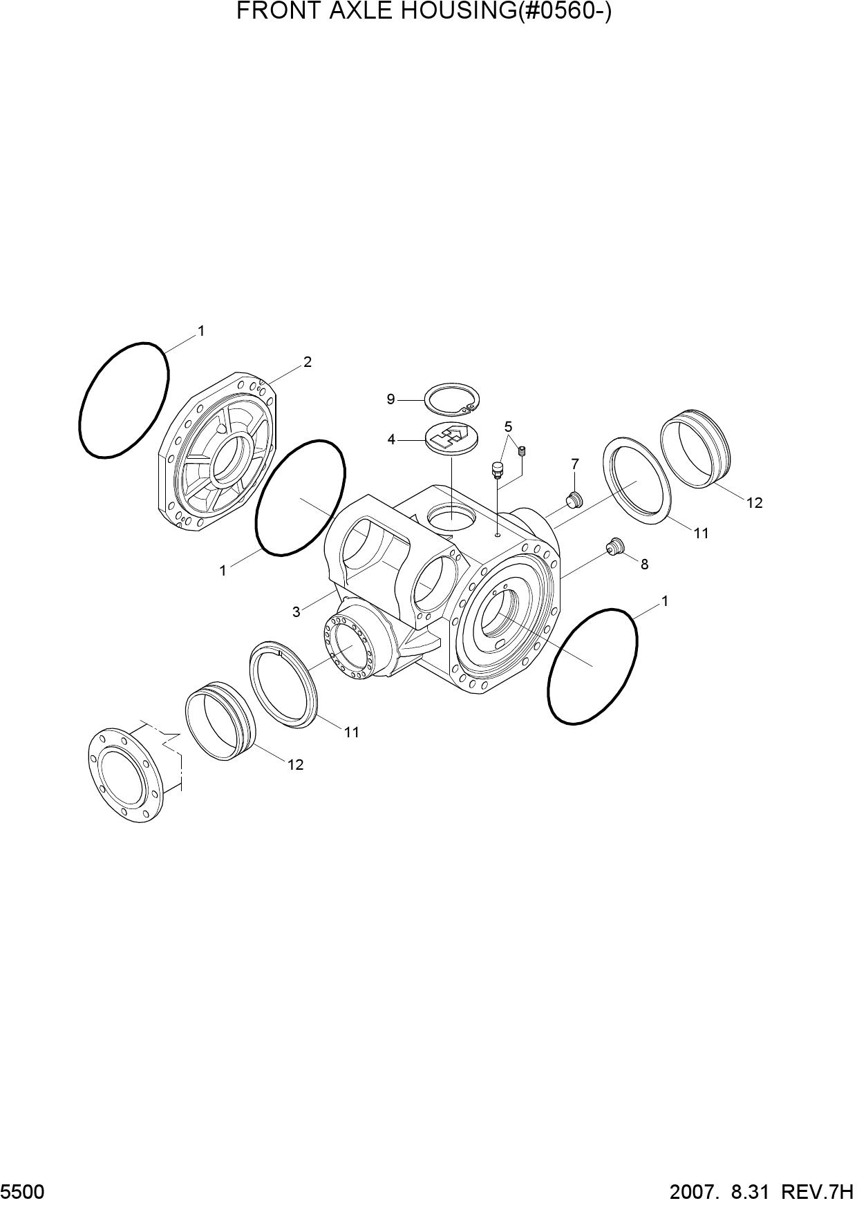 FRONT AXLE HOUSING(#0560-)