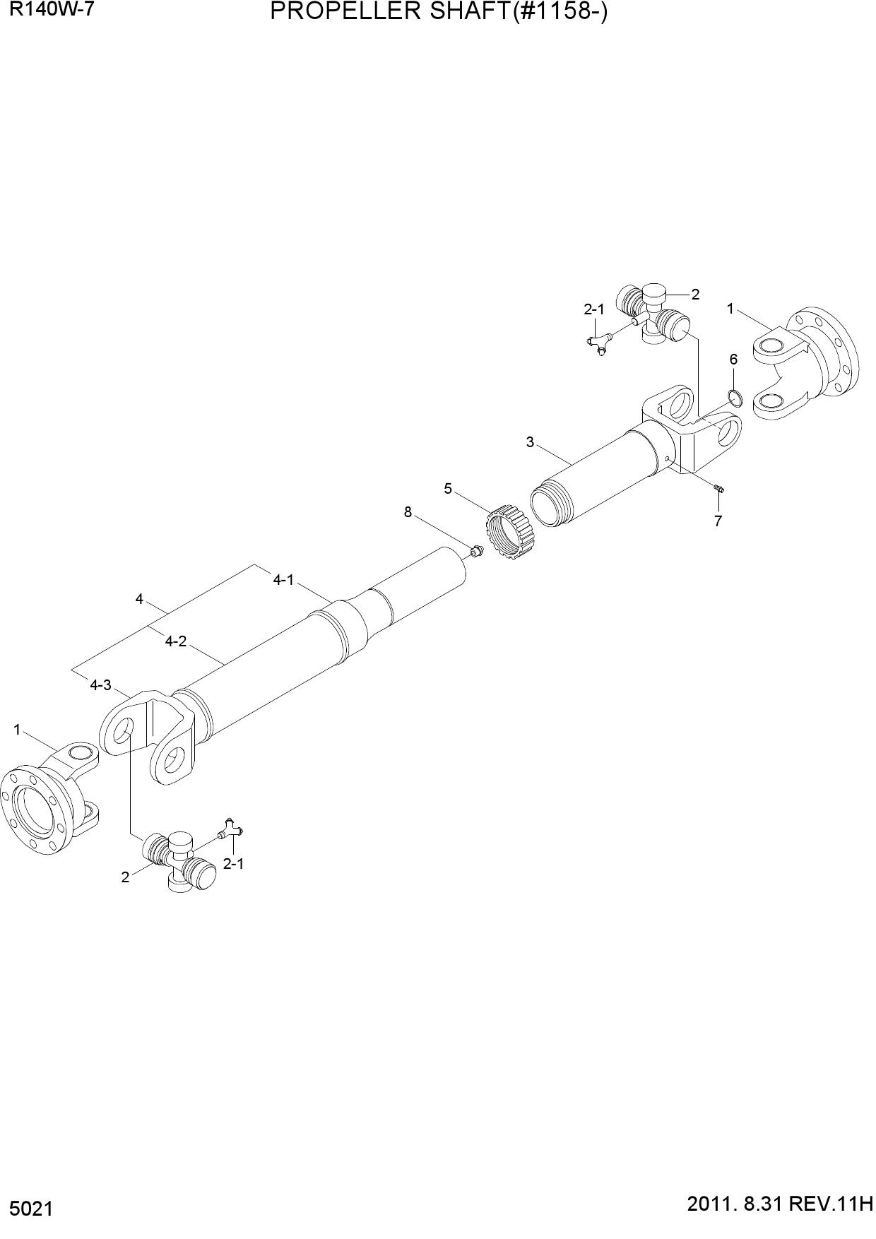 PROPELLER SHAFT(#1158-)