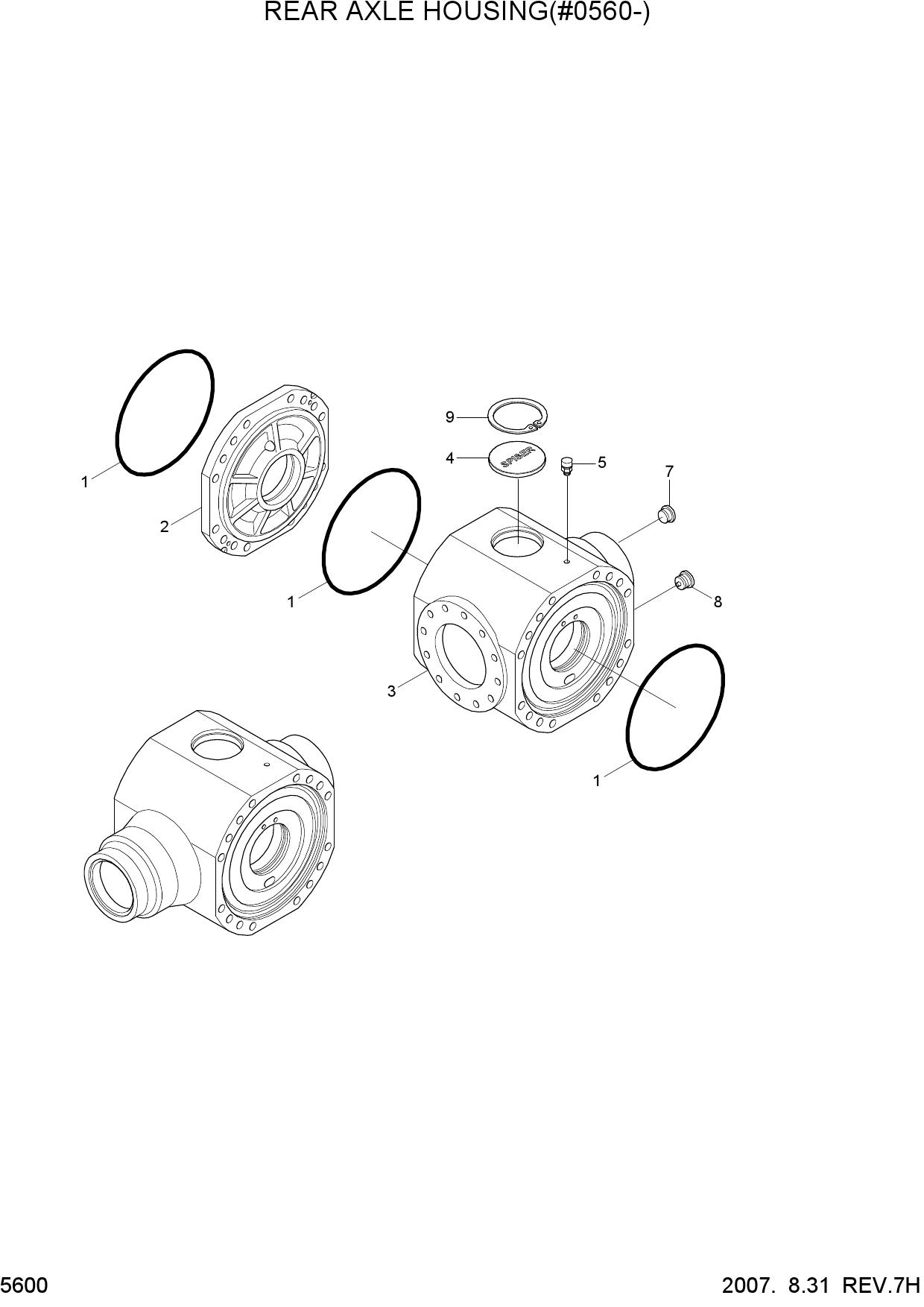 REAR AXLE HOUSING(#0560-)