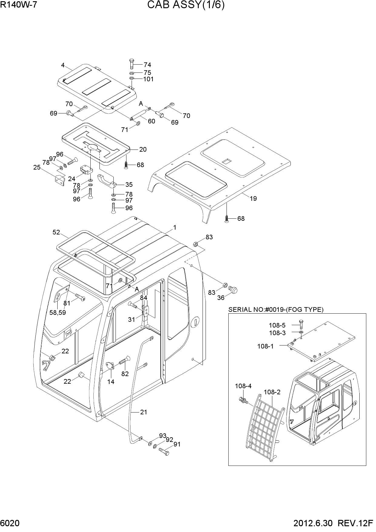 CAB ASSY(1/6, STD &amp; FOG TYPE)