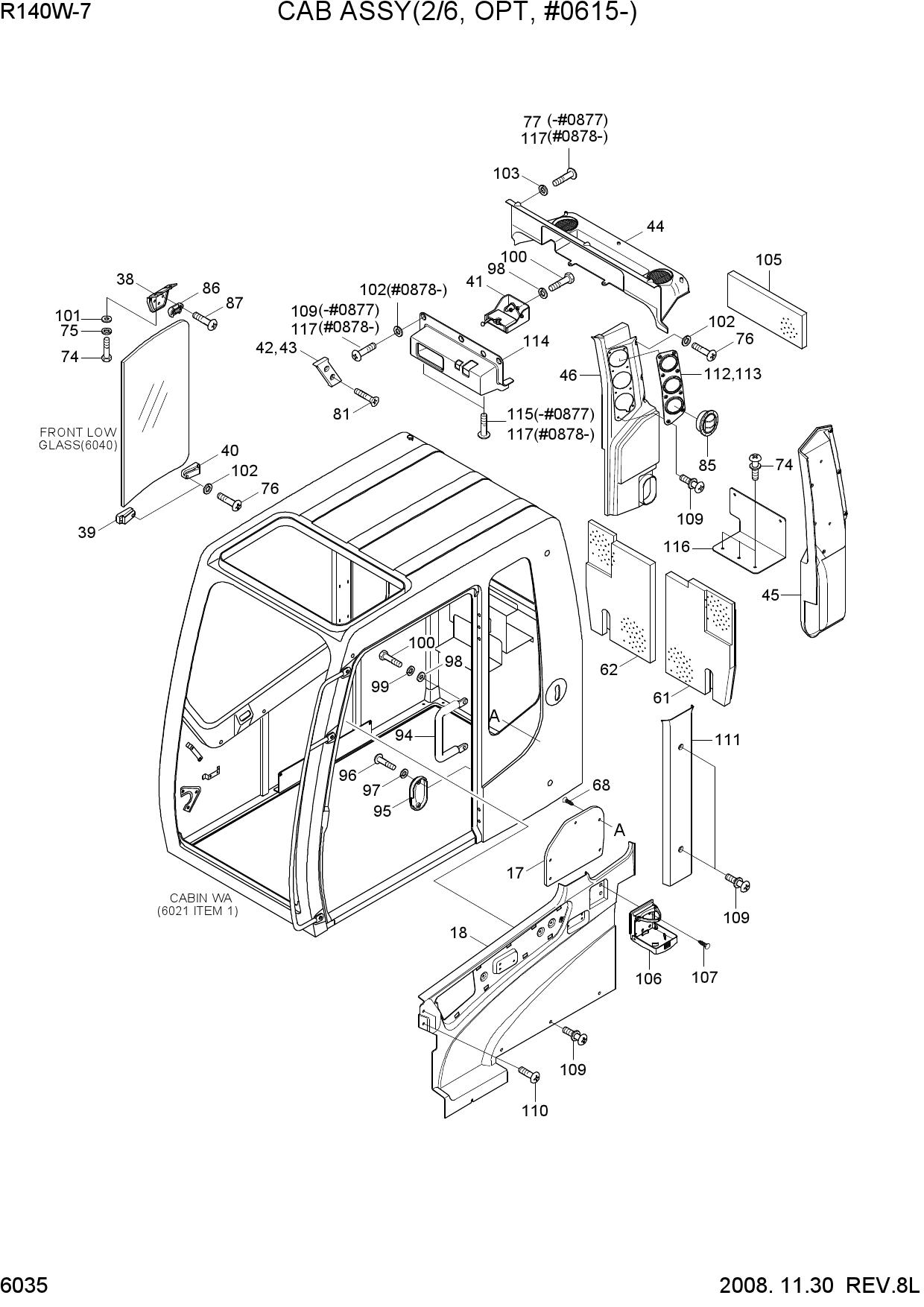 CAB ASSY(2/6, OPT, #0615-)