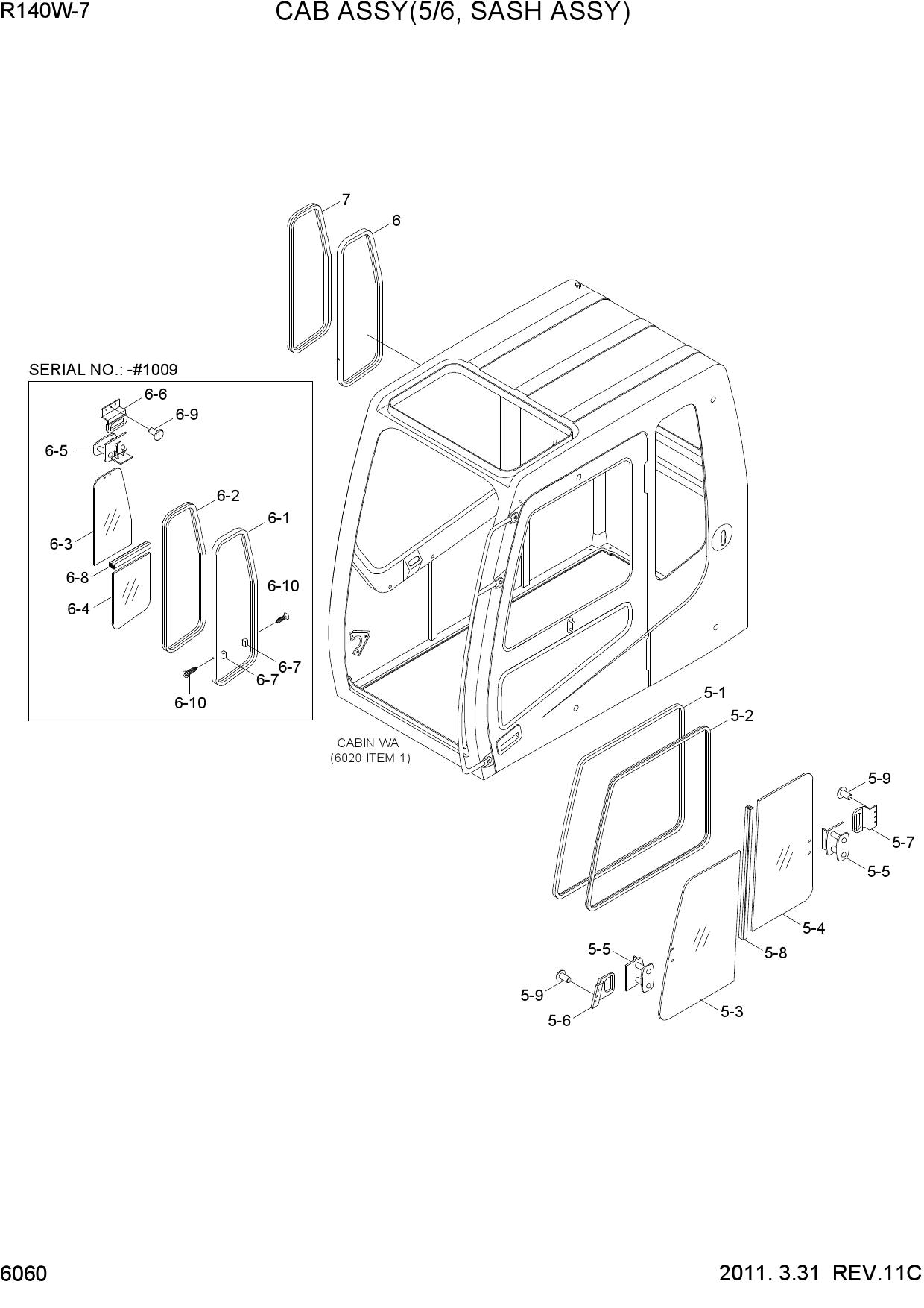 CAB ASSY(5/6, SASH ASSY)