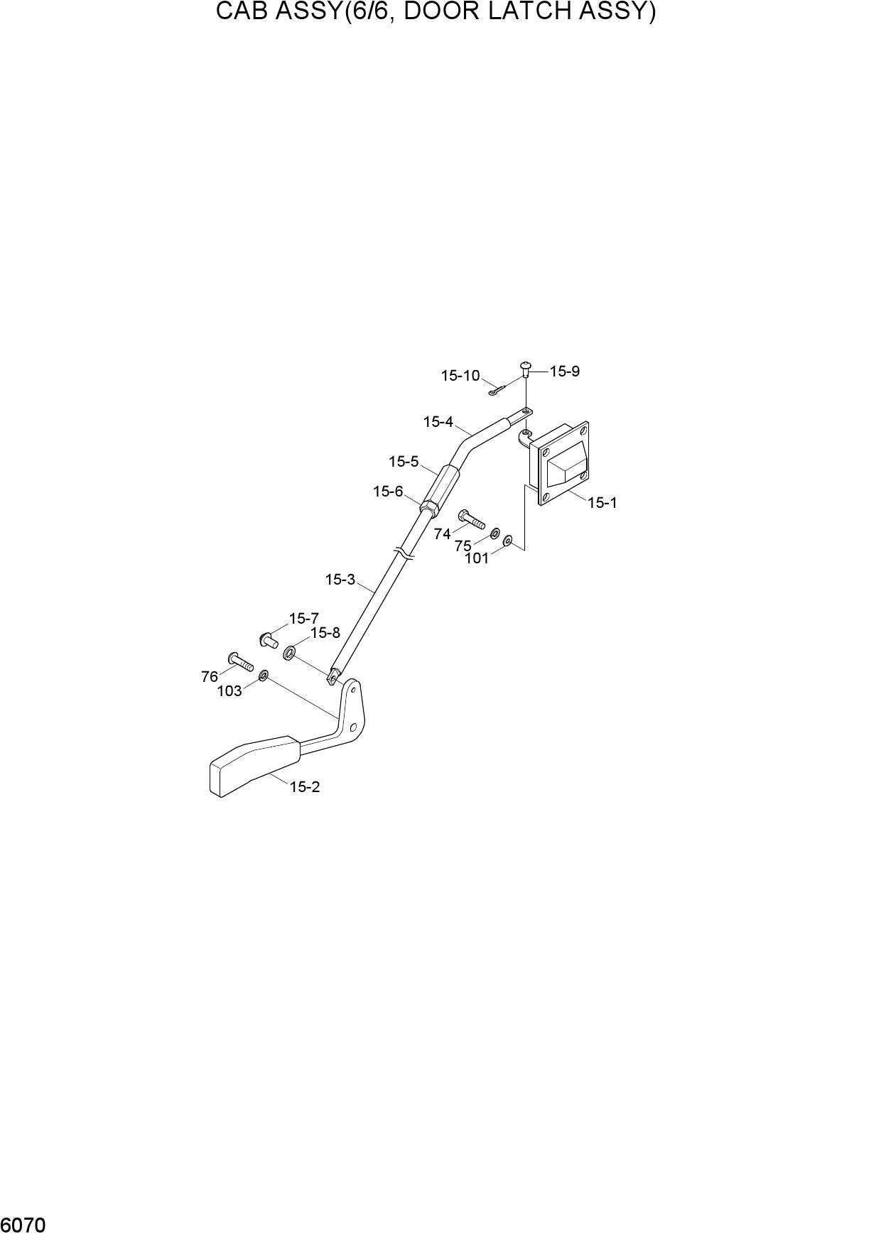 CAB ASSY(6/6, DOOR LATCH ASSY)
