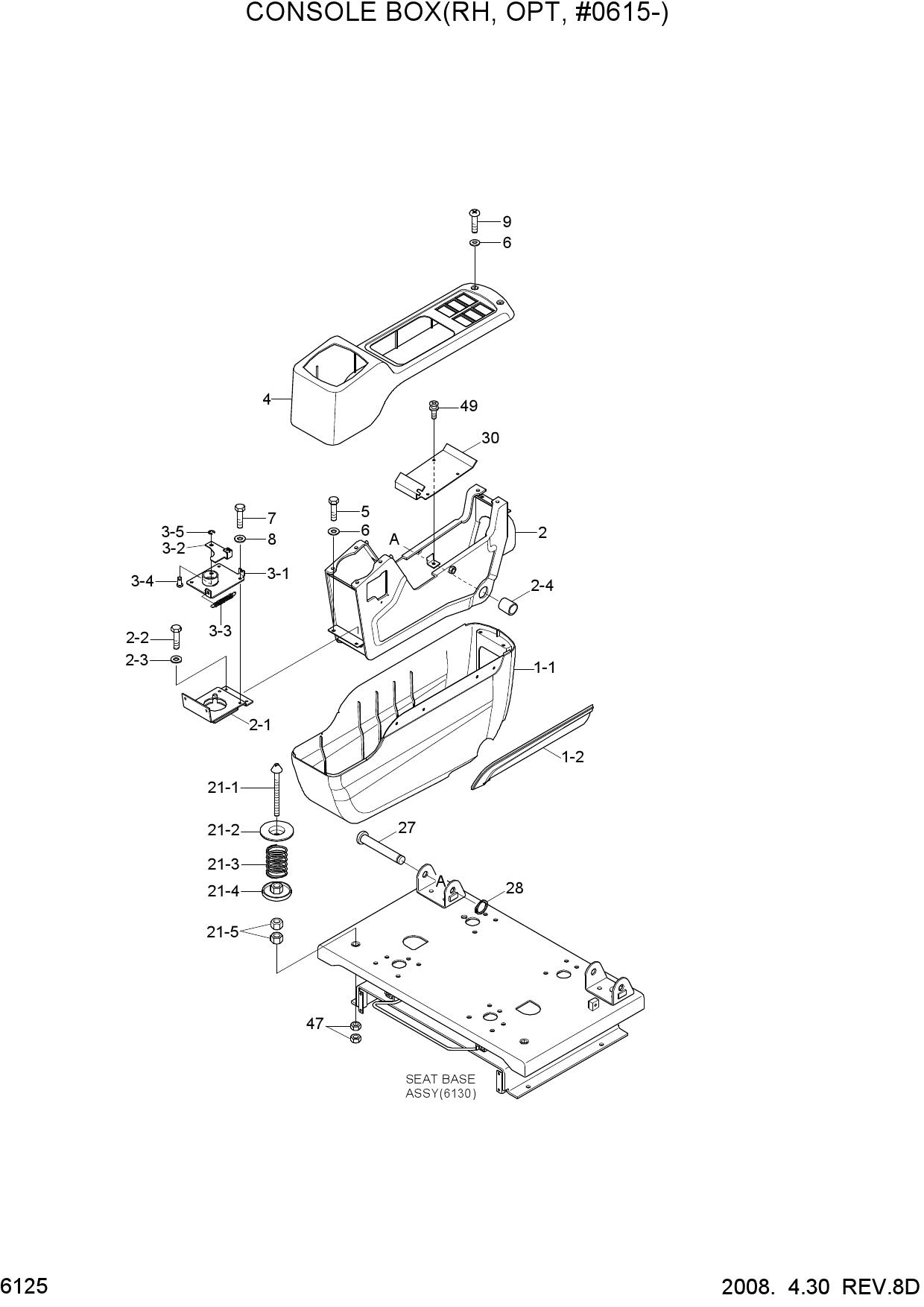 CONSOLE BOX(RH, OPT, #0615-)