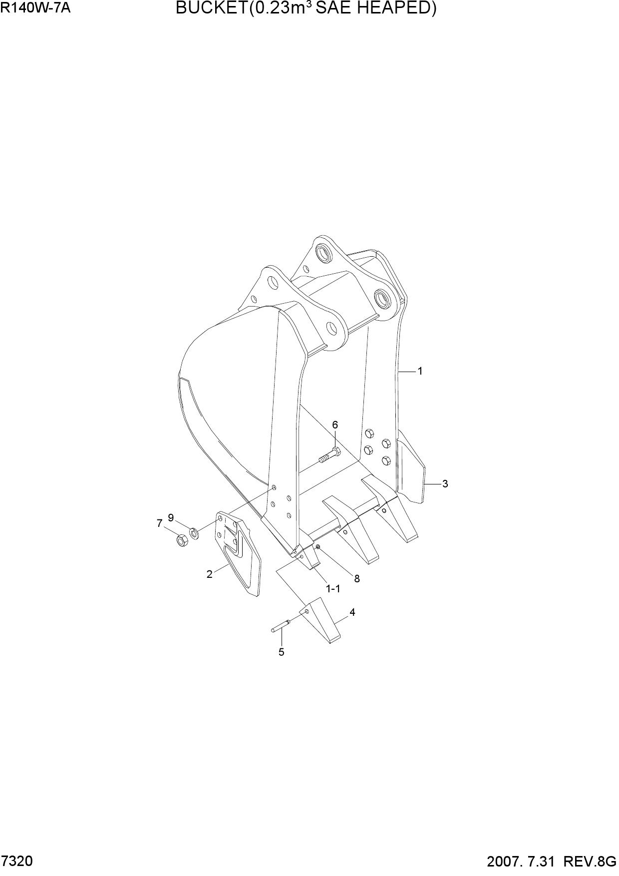 BUCKET(0.23M3 SAE HEAPED)