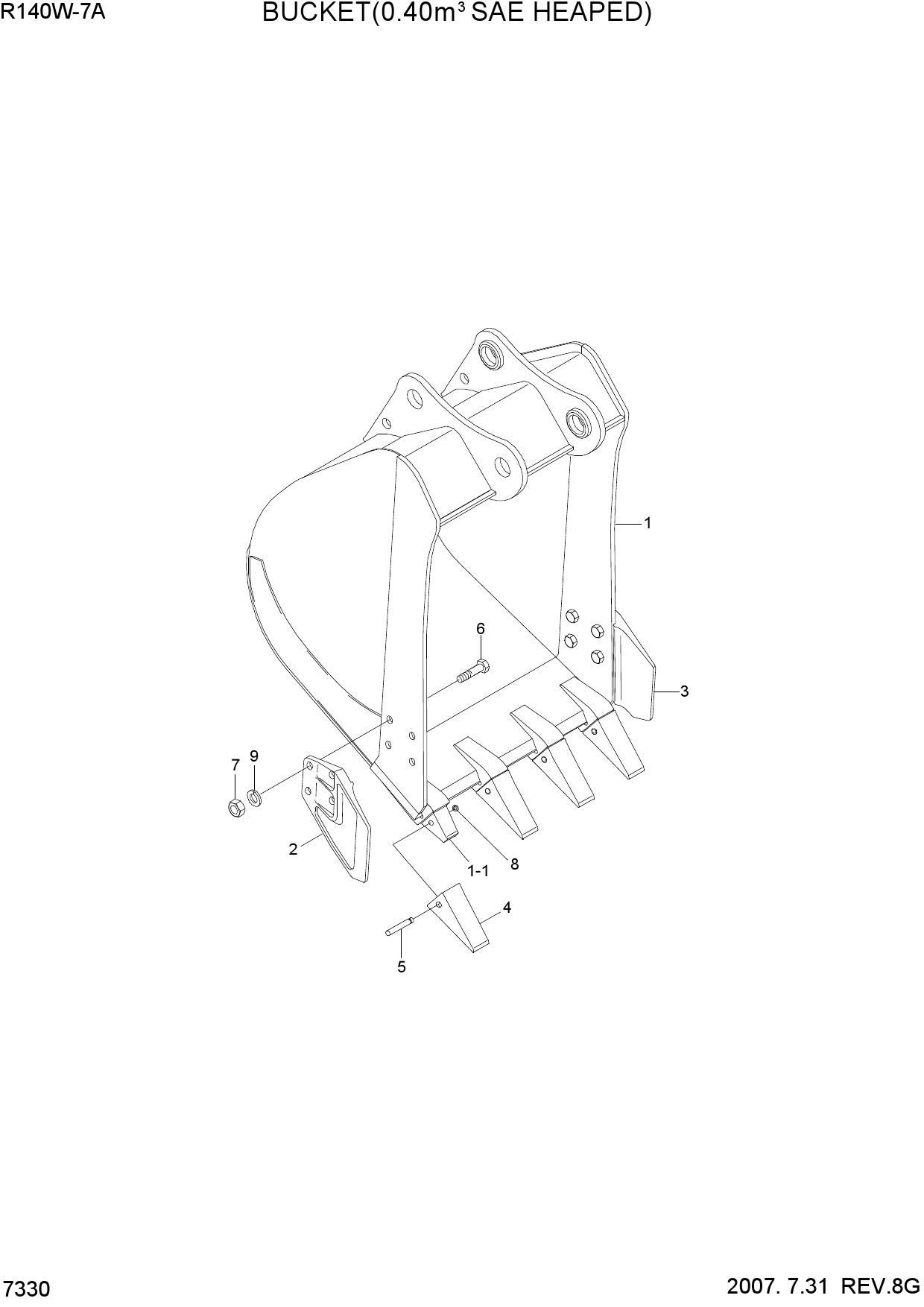 BUCKET(0.40M3 SAE HEAPED)