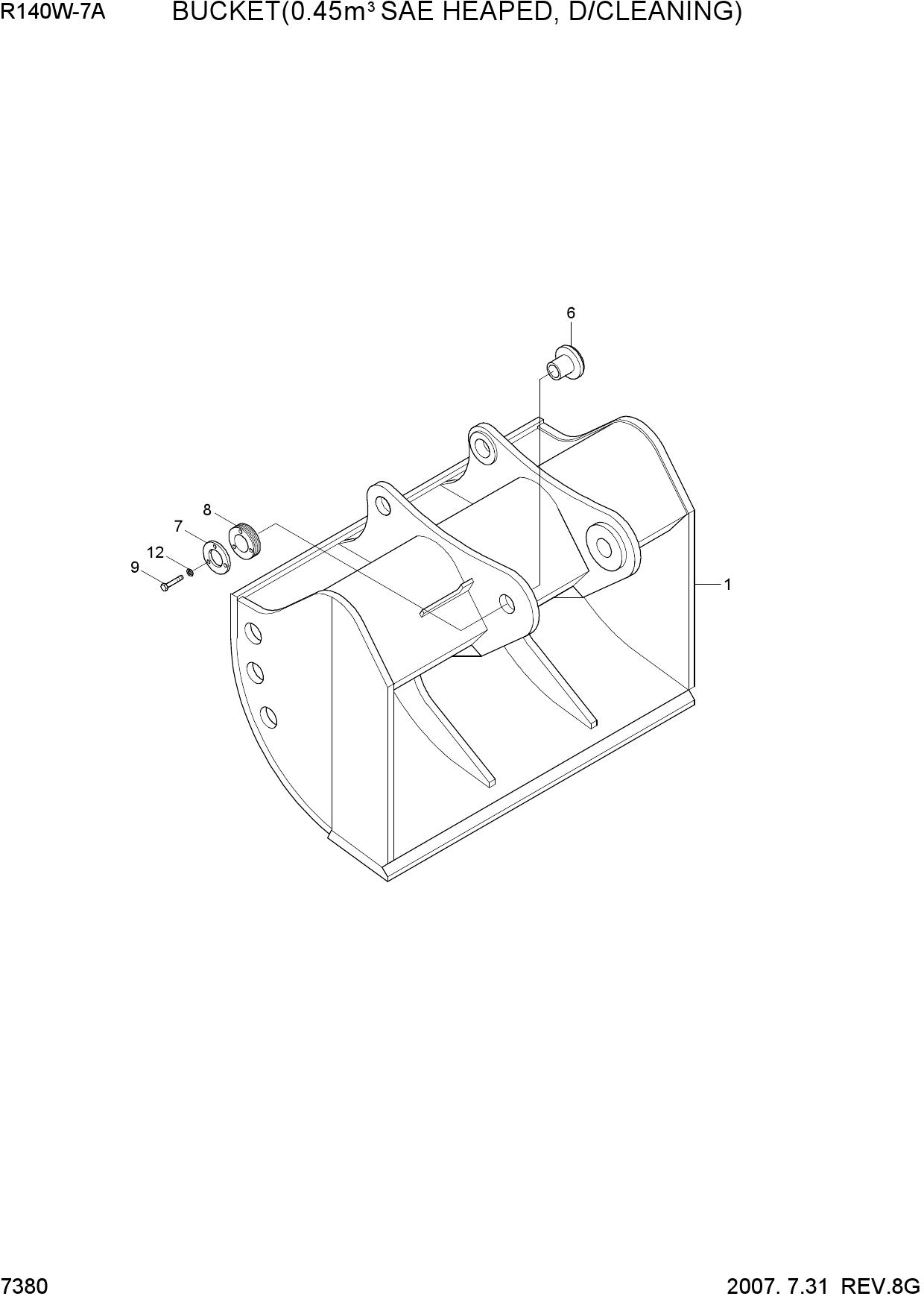 BUCKET(0.45M3 SAE HEAPED, D/CLEANING)