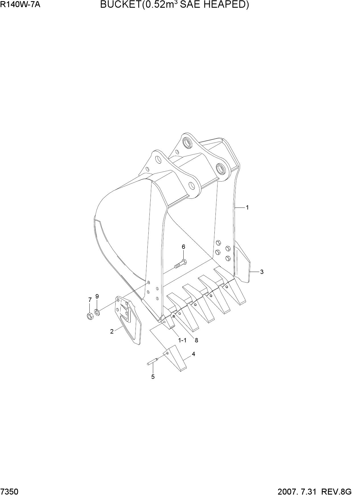 BUCKET(0.52M3 SAE HEAPED)