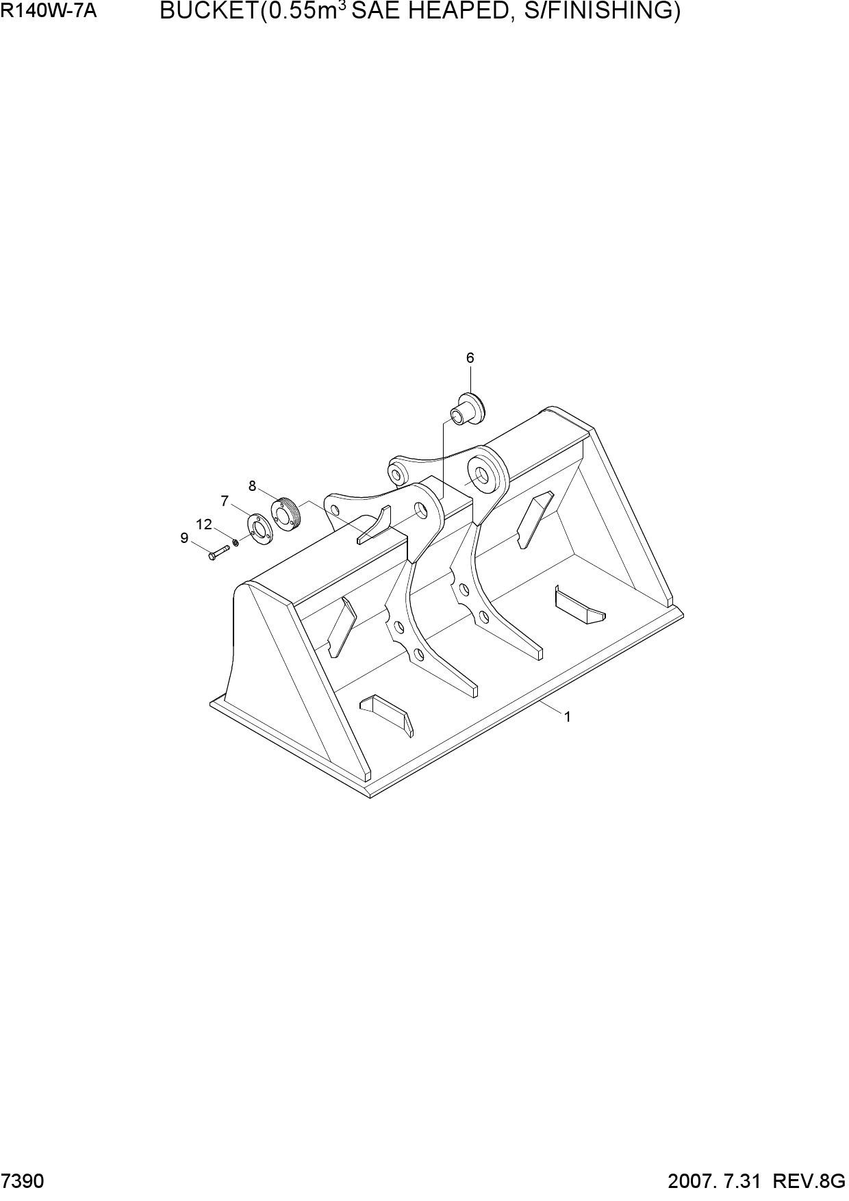 BUCKET(0.55M3 SAE HEAPED, S/FINISHING)
