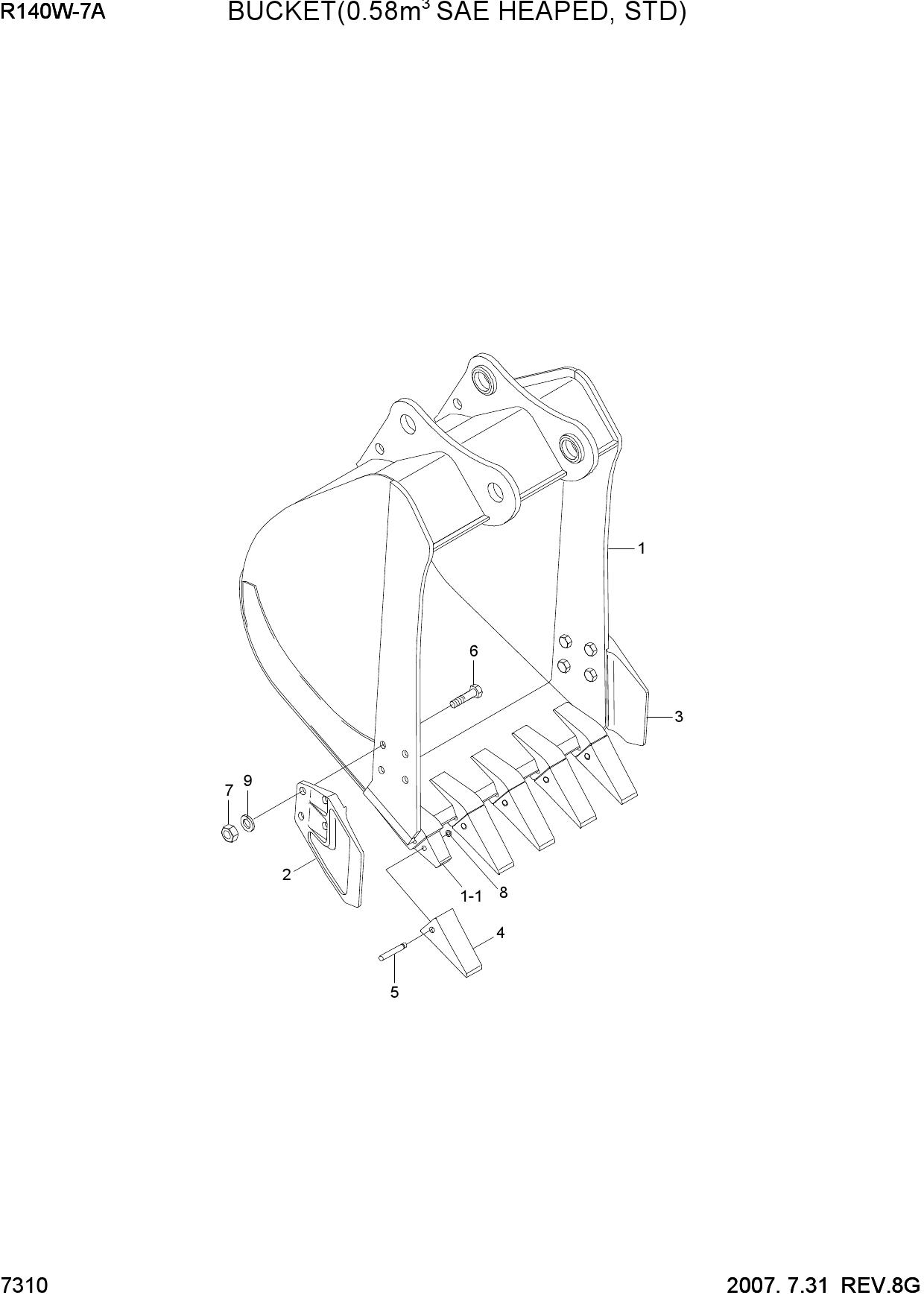 BUCKET(0.58M3 SAE HEAPED, STD)