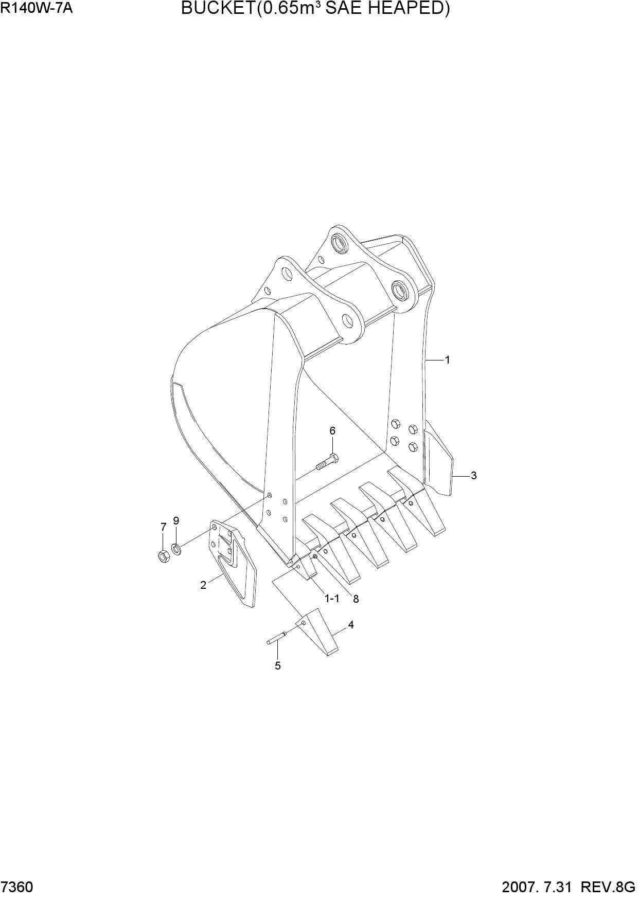 BUCKET(0.65M3 SAE HEAPED)