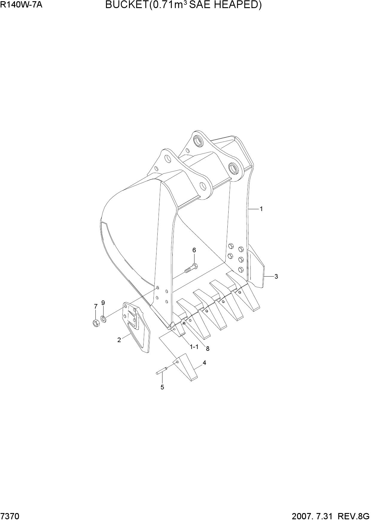 BUCKET(0.71M3 SAE HEAPED)