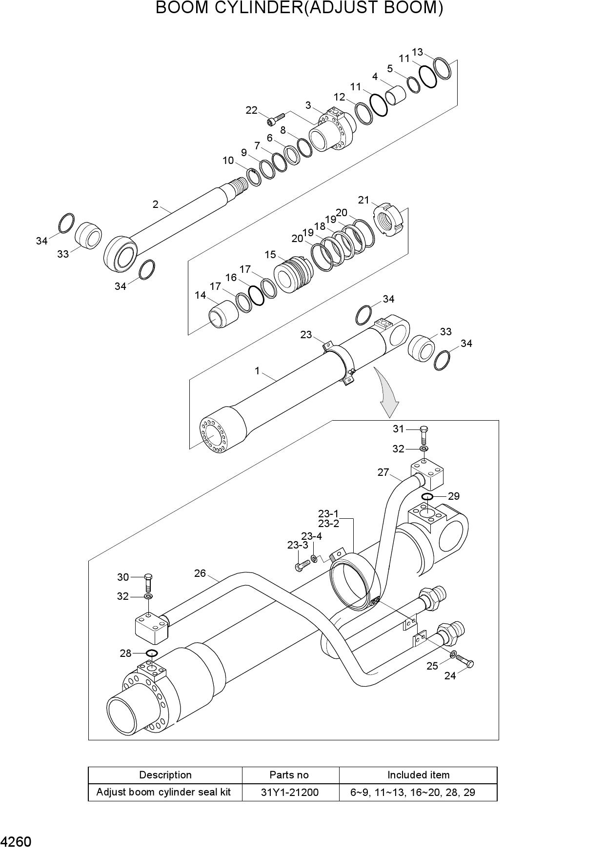 BOOM CYLINDER(ADJUST BOOM)