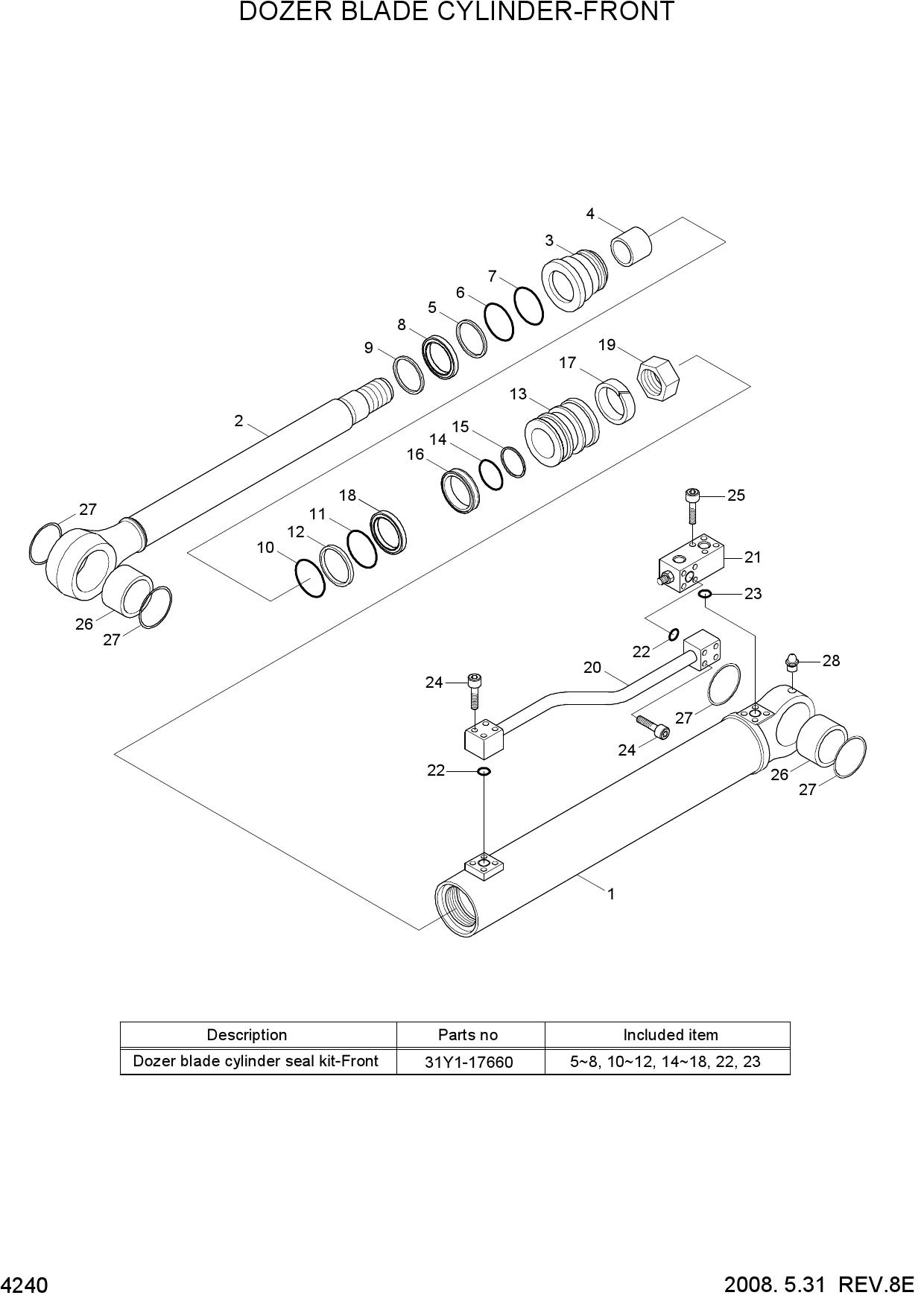 DOZER BLADE CYLINDER-FRONT