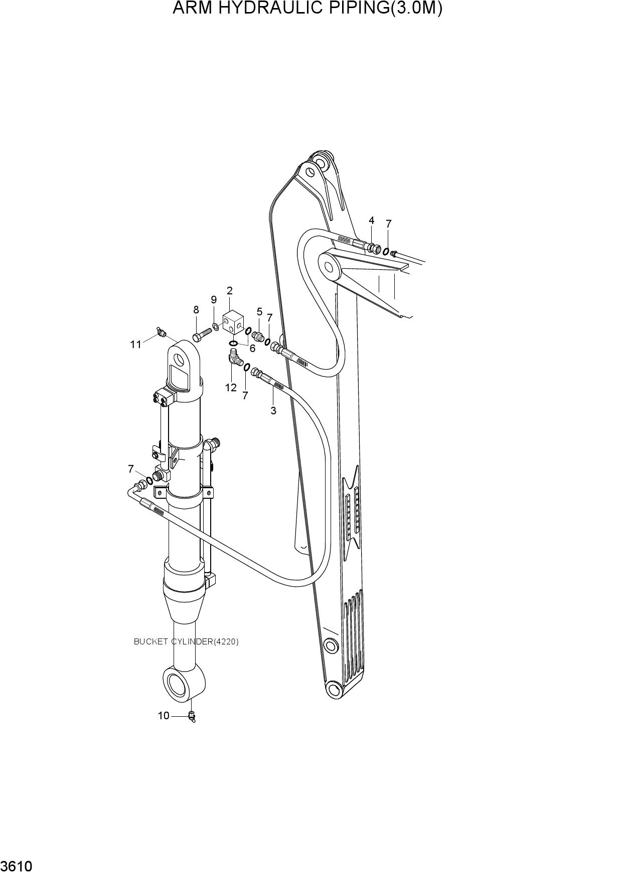 ARM HYD PIPING(3.0M)