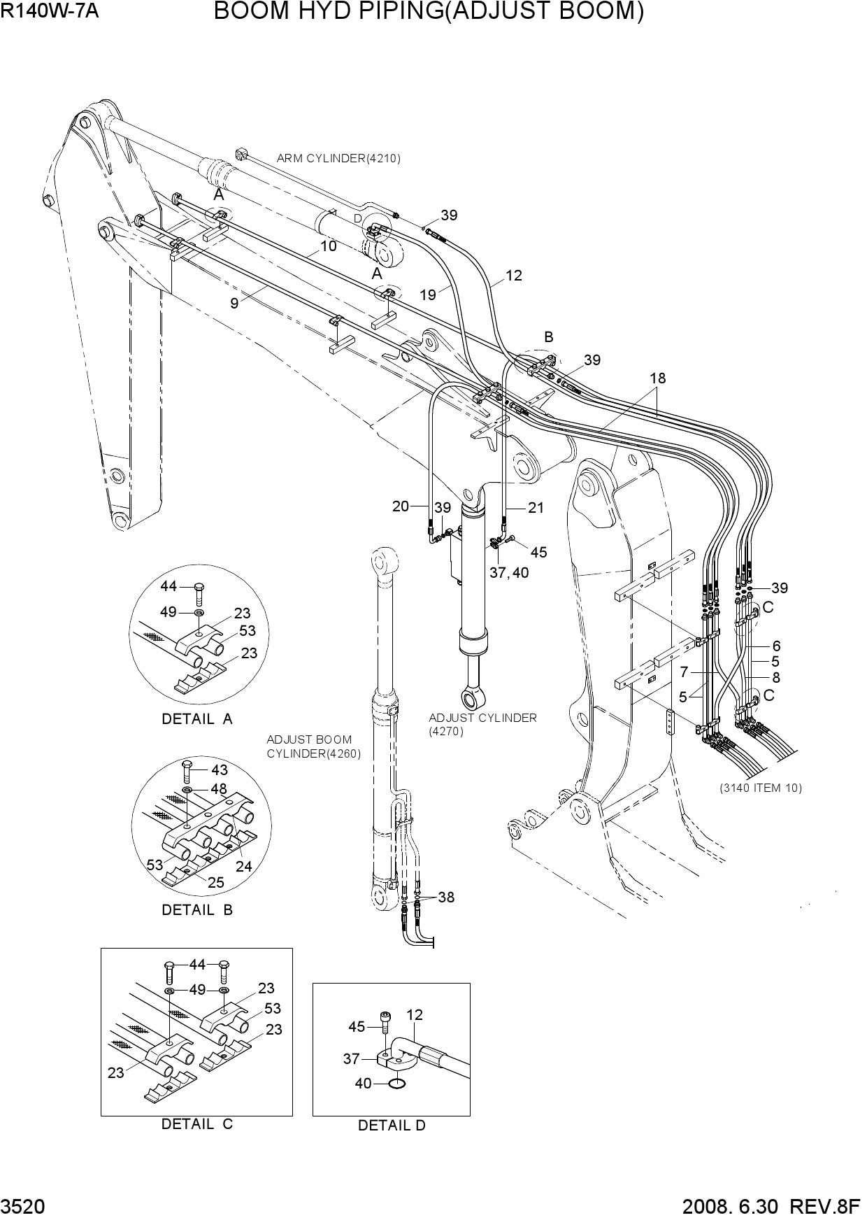 BOOM HYD PIPING(ADJUST BOOM)