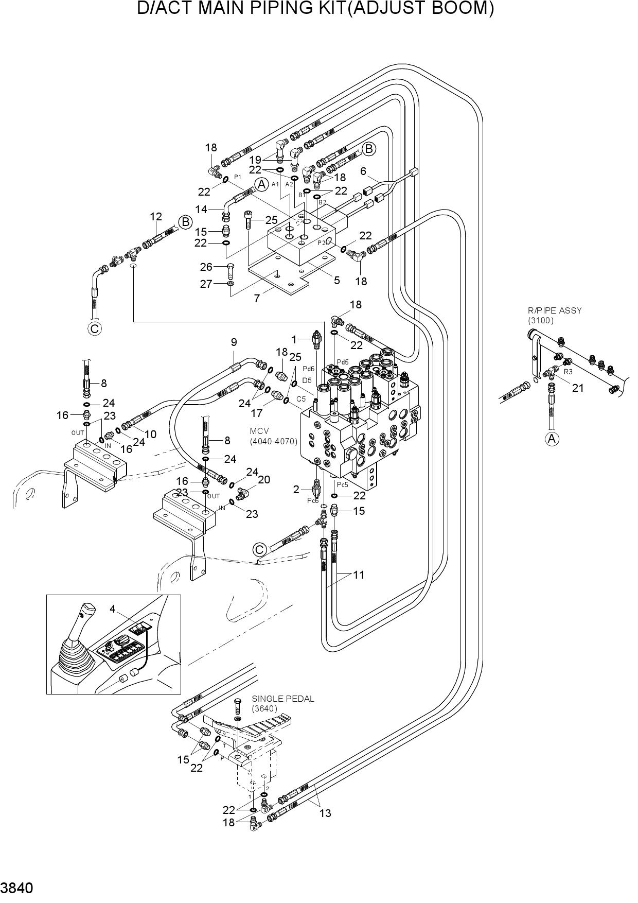 D/ACT MAIN PIPING KIT(ADJUST BM)