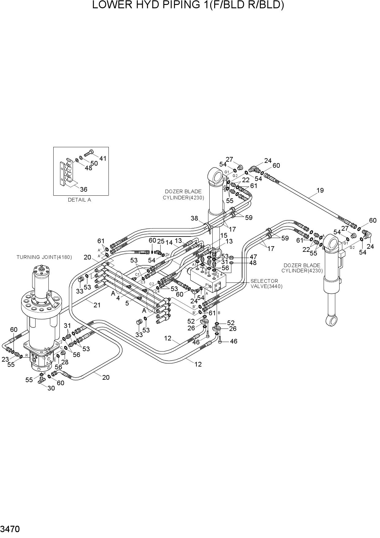 LOWER HYD PIPING 1(F/BLD R/BLD)