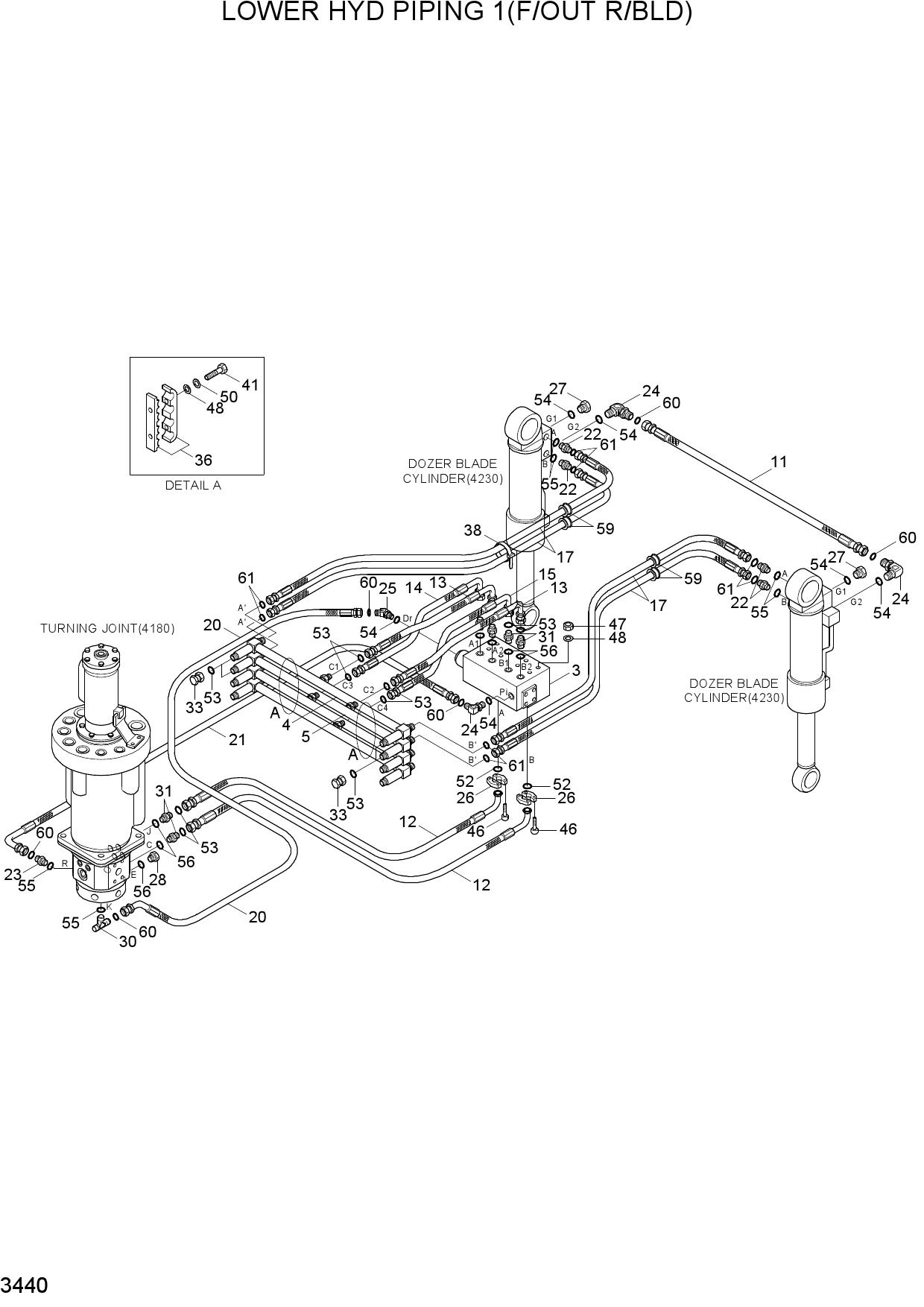 LOWER HYD PIPING 1(F/OUT R/BLD)