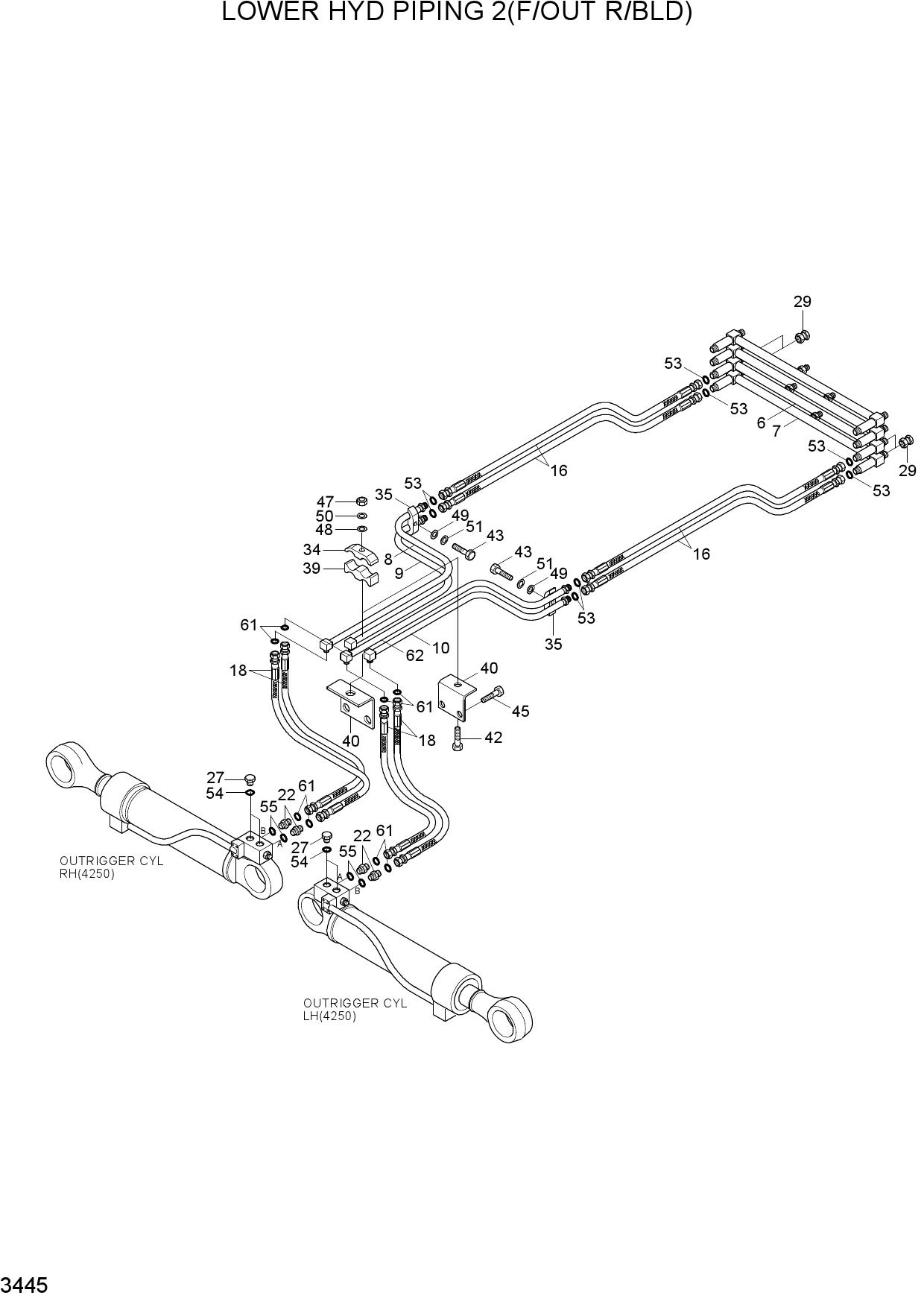 LOWER HYD PIPING 2(F/OUT R/BLD)