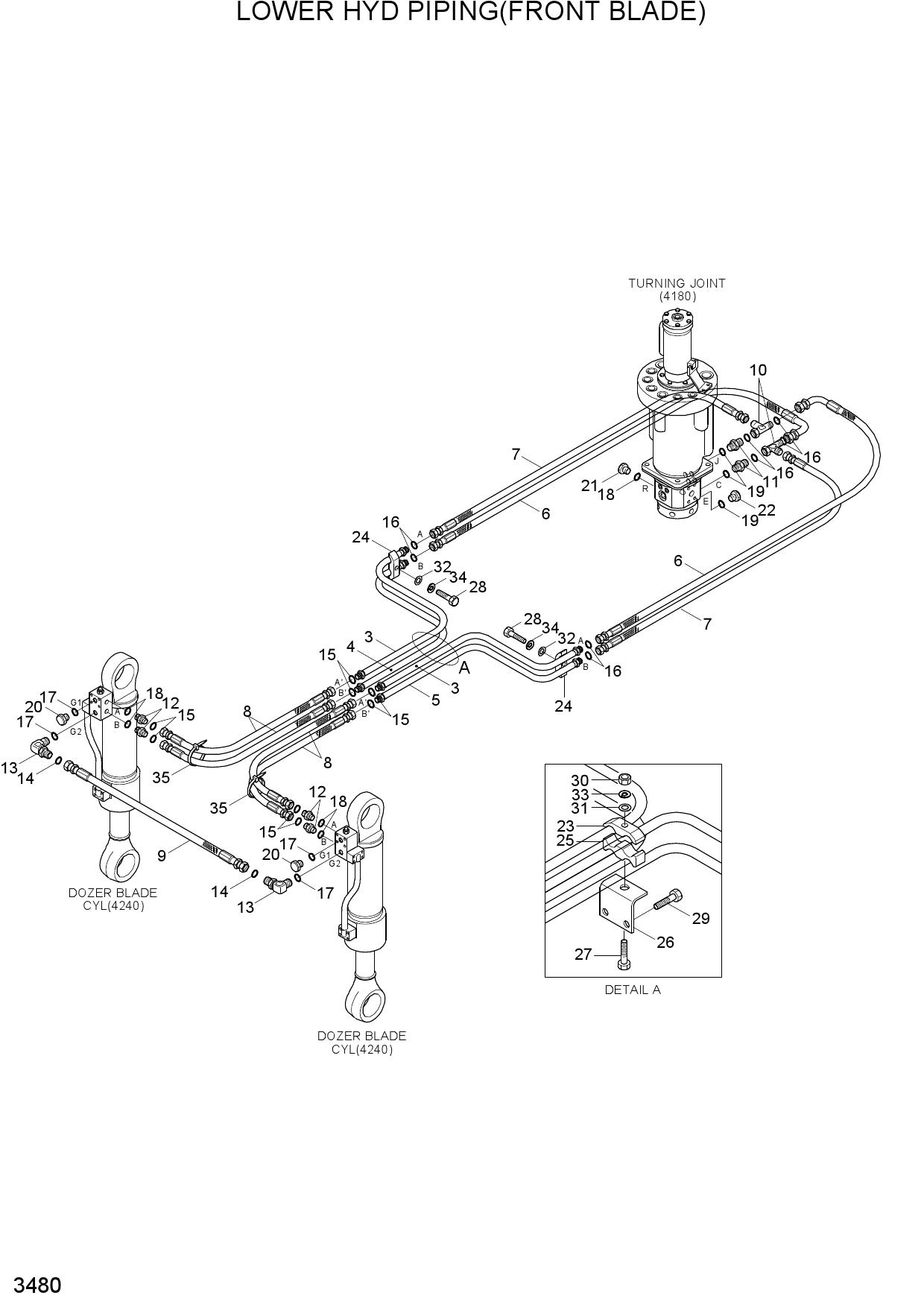 LOWER HYD PIPING(FRONT BLADE)