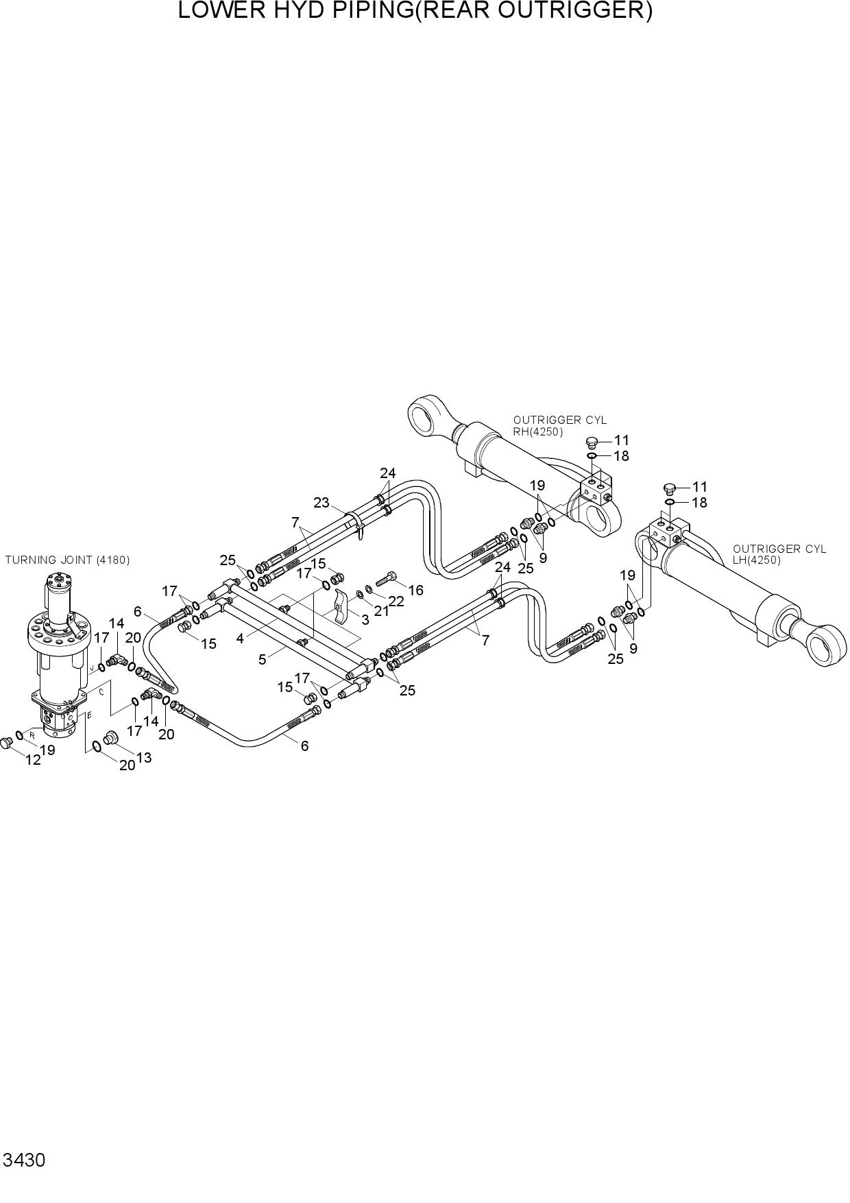 LOWER HYD PIPING(REAR OUTRIGGER)