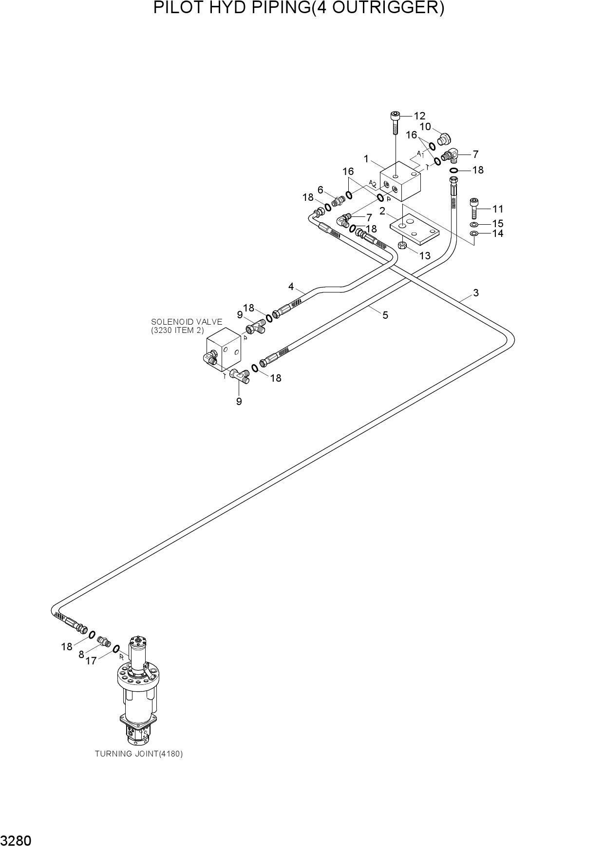 PILOT HYD PIPING(4 OUTRIGGER)