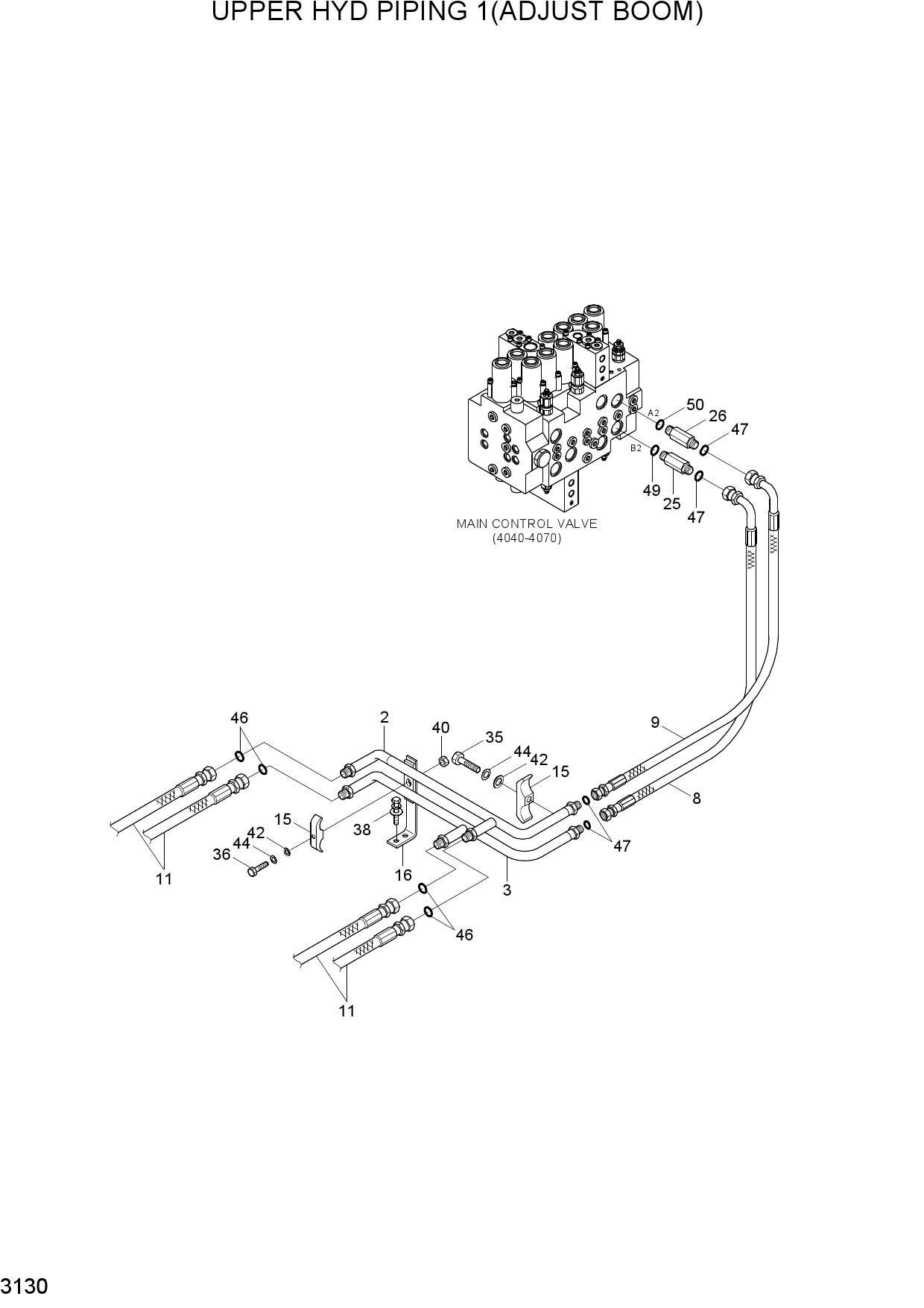 UPPER HYD PIPING 1(ADJUST BOOM)