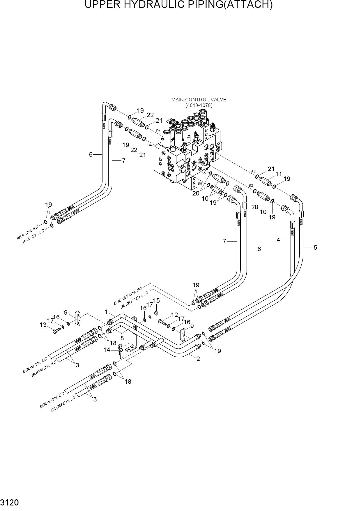 UPPER HYD PIPING(ATTACH)