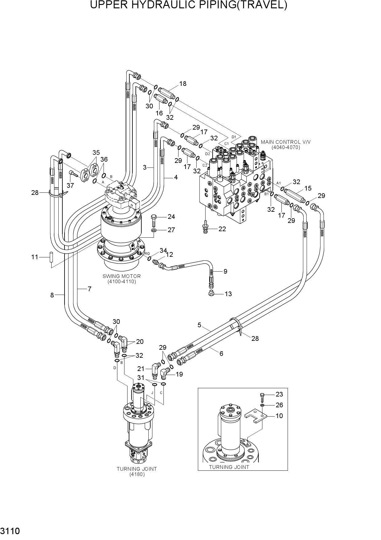 UPPER HYD PIPING(TRAVEL)