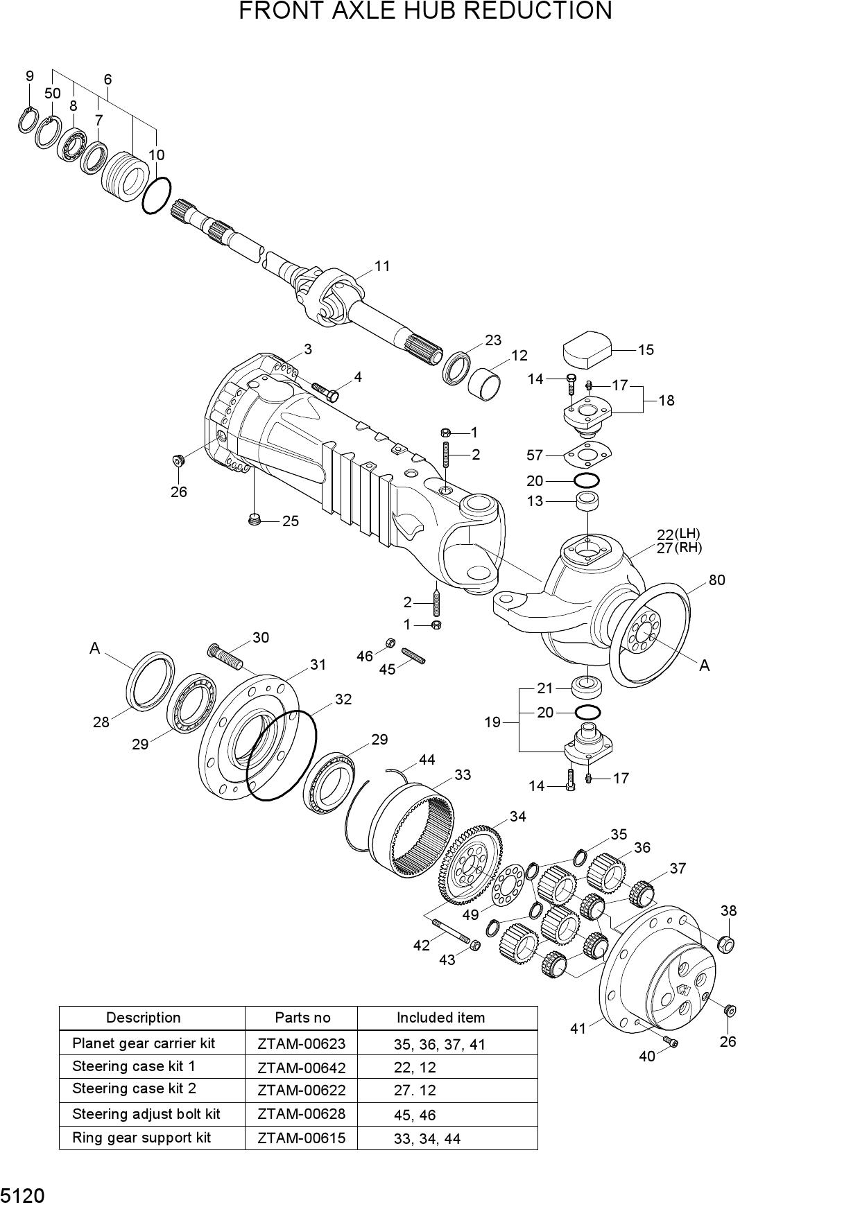 FRONT AXLE HUB REDUCTION