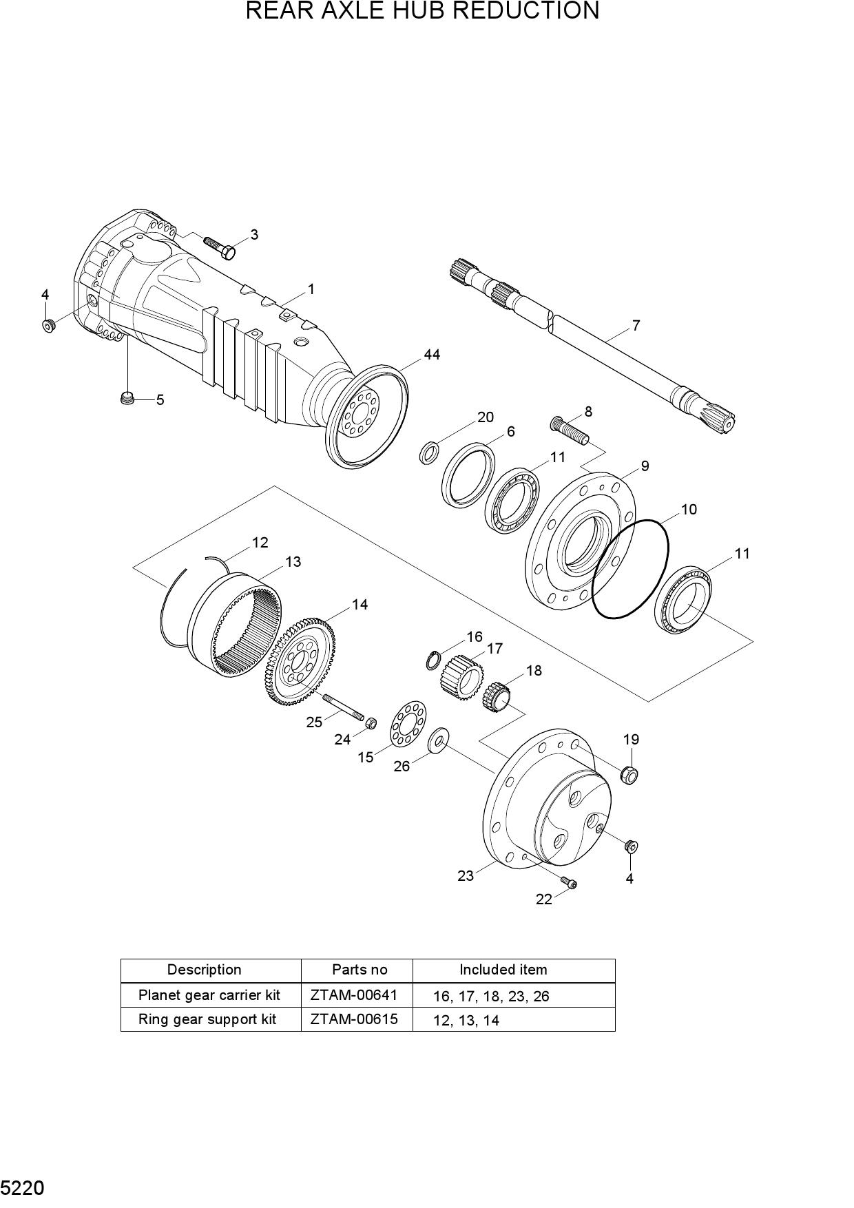 REAR AXLE HUB REDUCTION