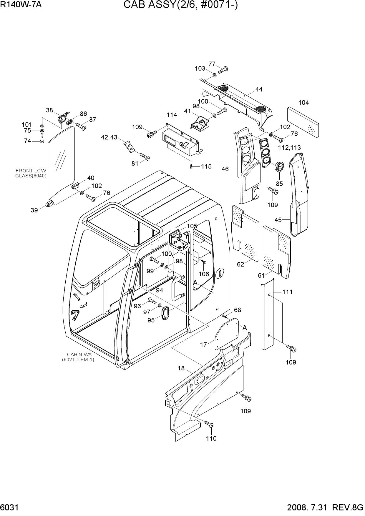 CAB ASSY(2/6, #0071-)