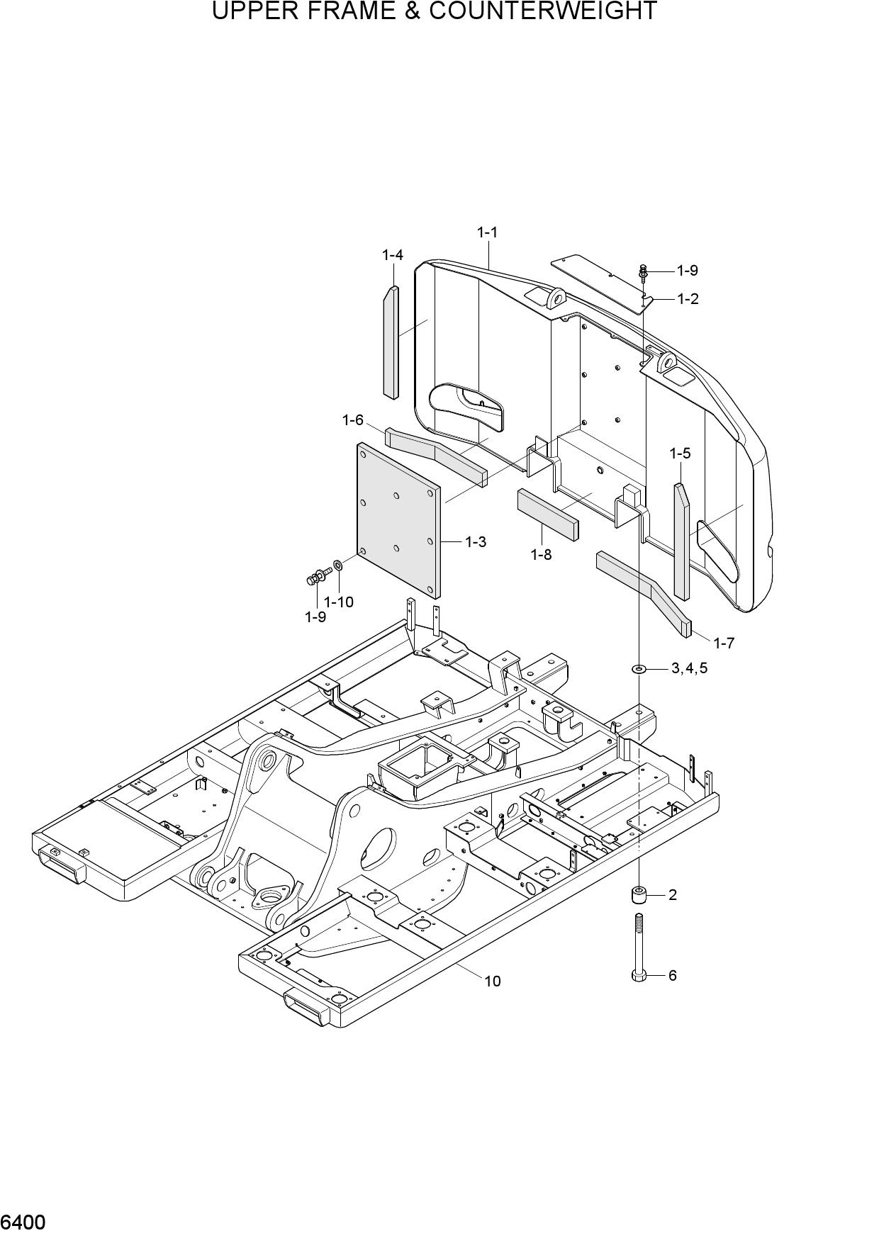 UPPER FRAME &amp; COUNTERWEIGHT