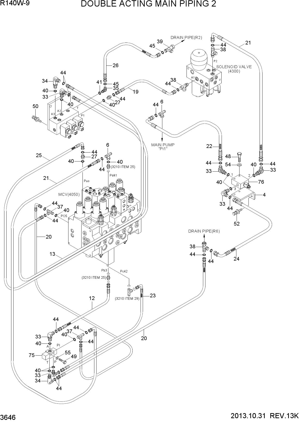 DOUBLE ACTING MAIN PIPING KIT 2