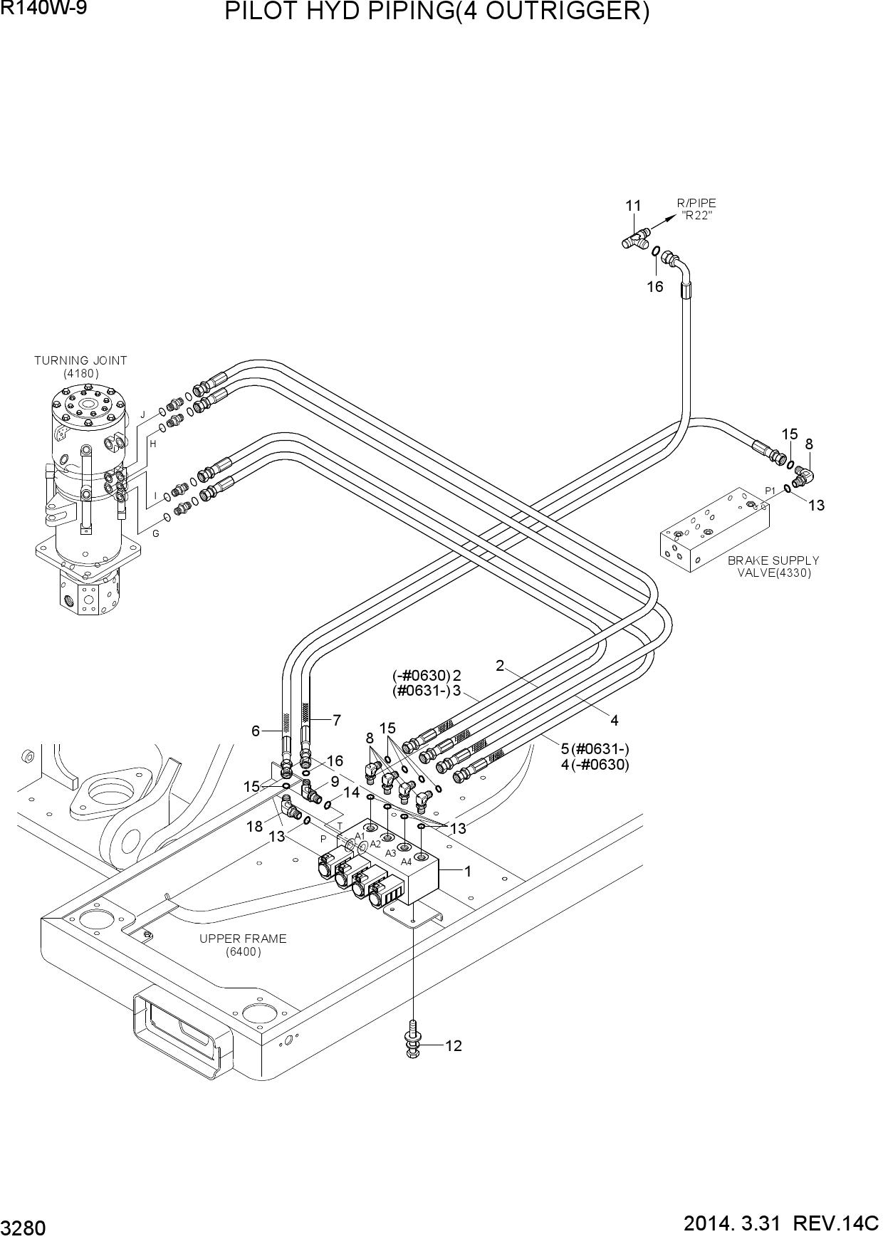 PILOT HYD PIPING(4 OUTRIGGER)