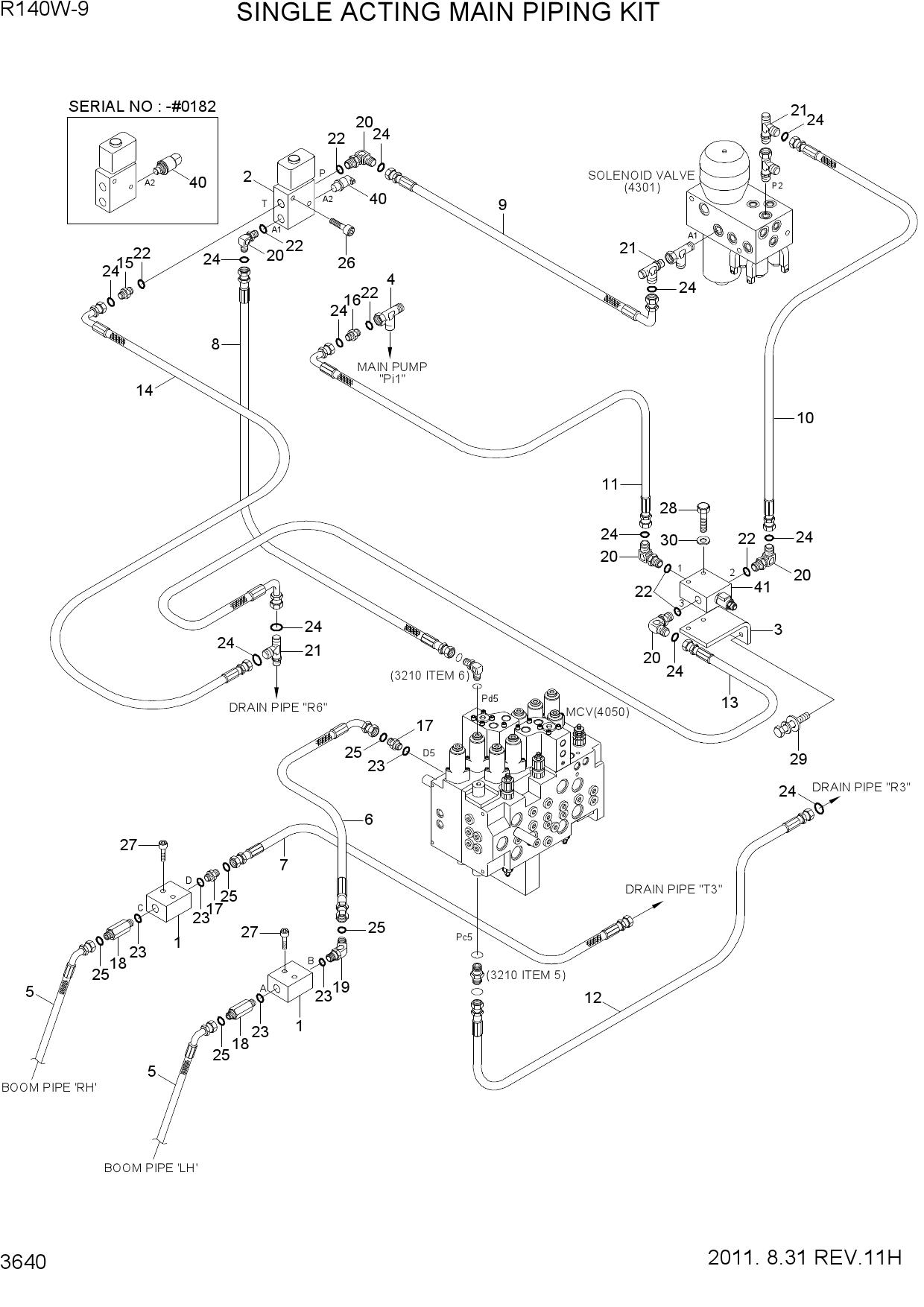 SINGLE ACTING MAIN PIPING KIT