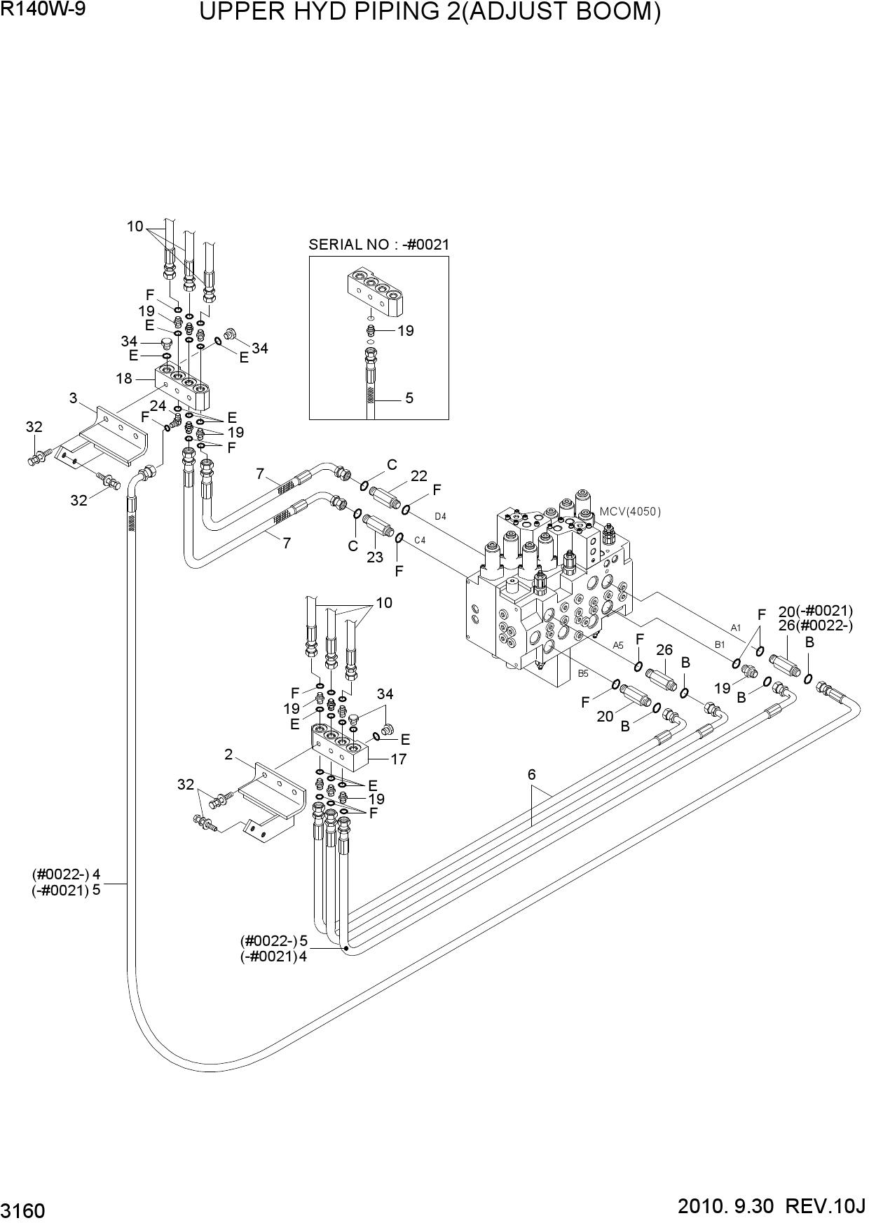 UPPER HYD PIPING 2(ADJUST BOOM)