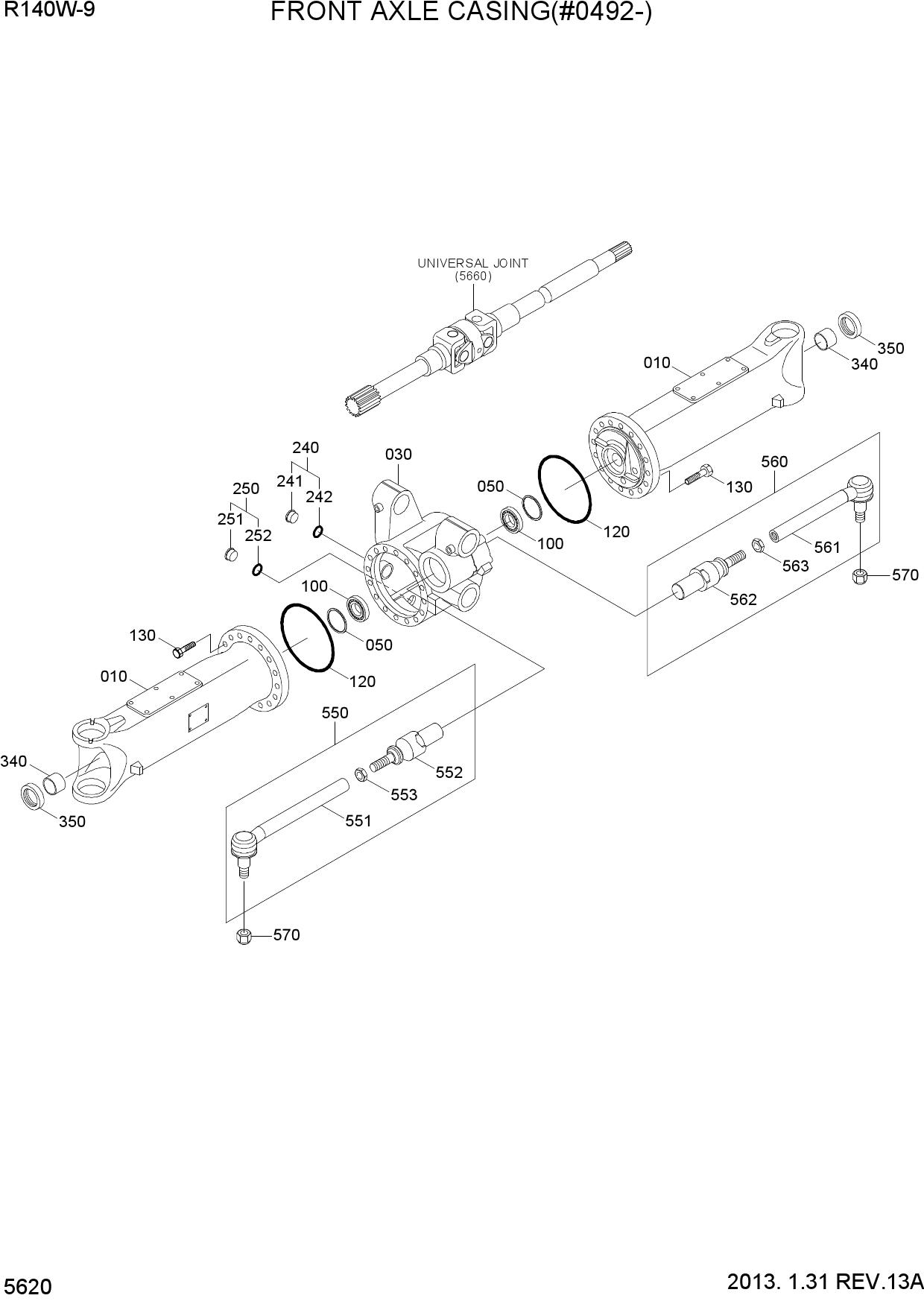 FRONT AXLE CASING(#0492-)